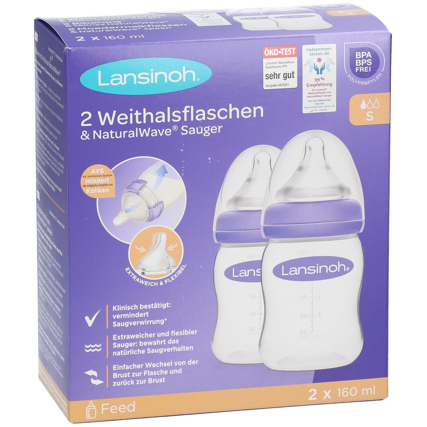 Lansinoh® Biberon avec tétine Natural Wave®