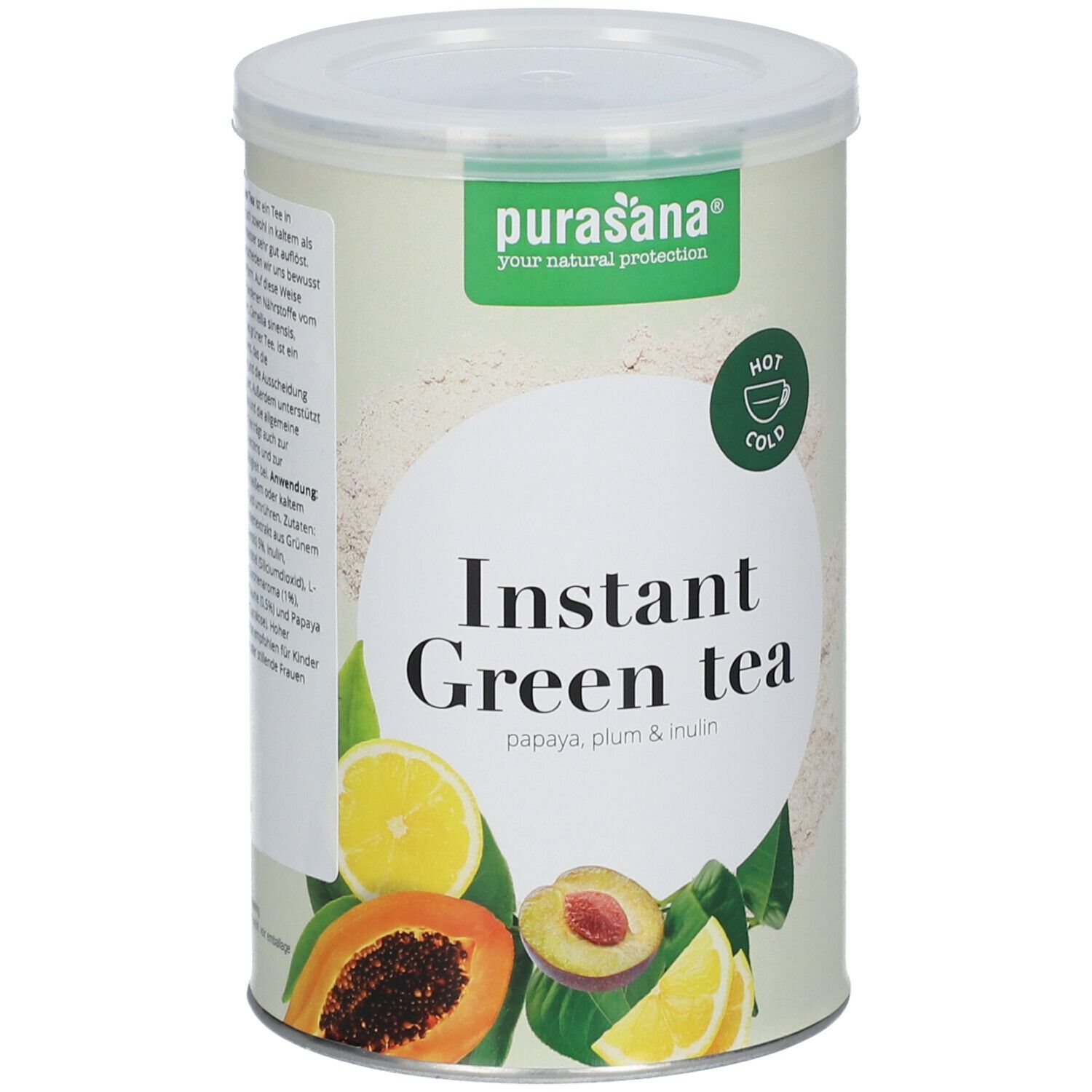 PURASANA® Instant Grüntee Papaya, Pflaume und Inulin