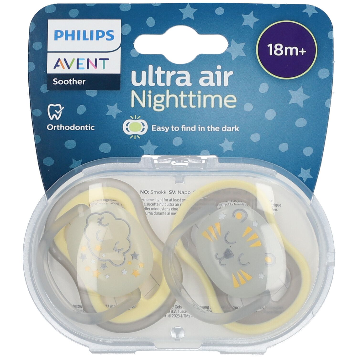 AVENT Sucette ultra air Night Neutre +18 Mois (Couleur non sélectionnable)​