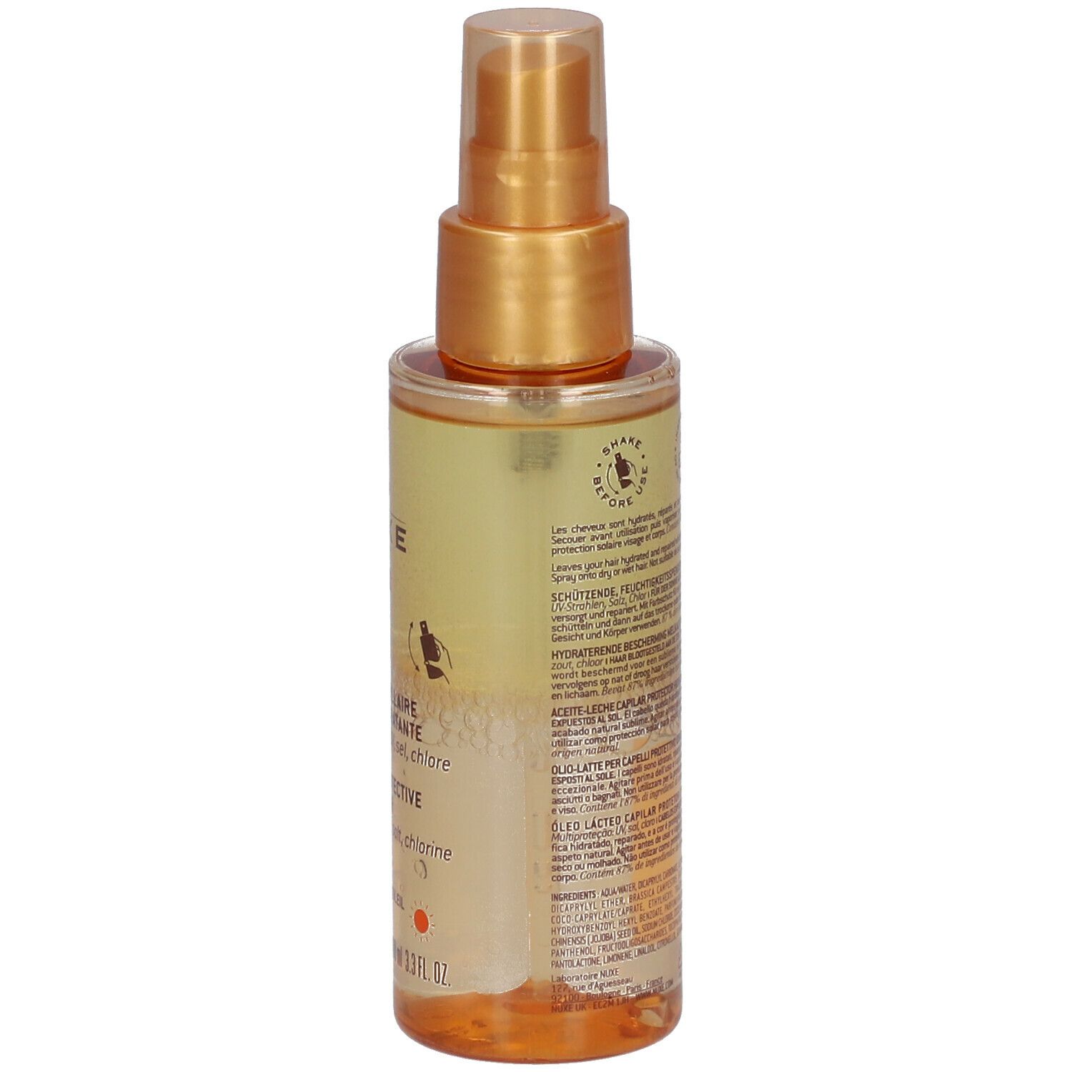 Nuxe Sun Huile Lactée Capillaire Protectrice Hydratante