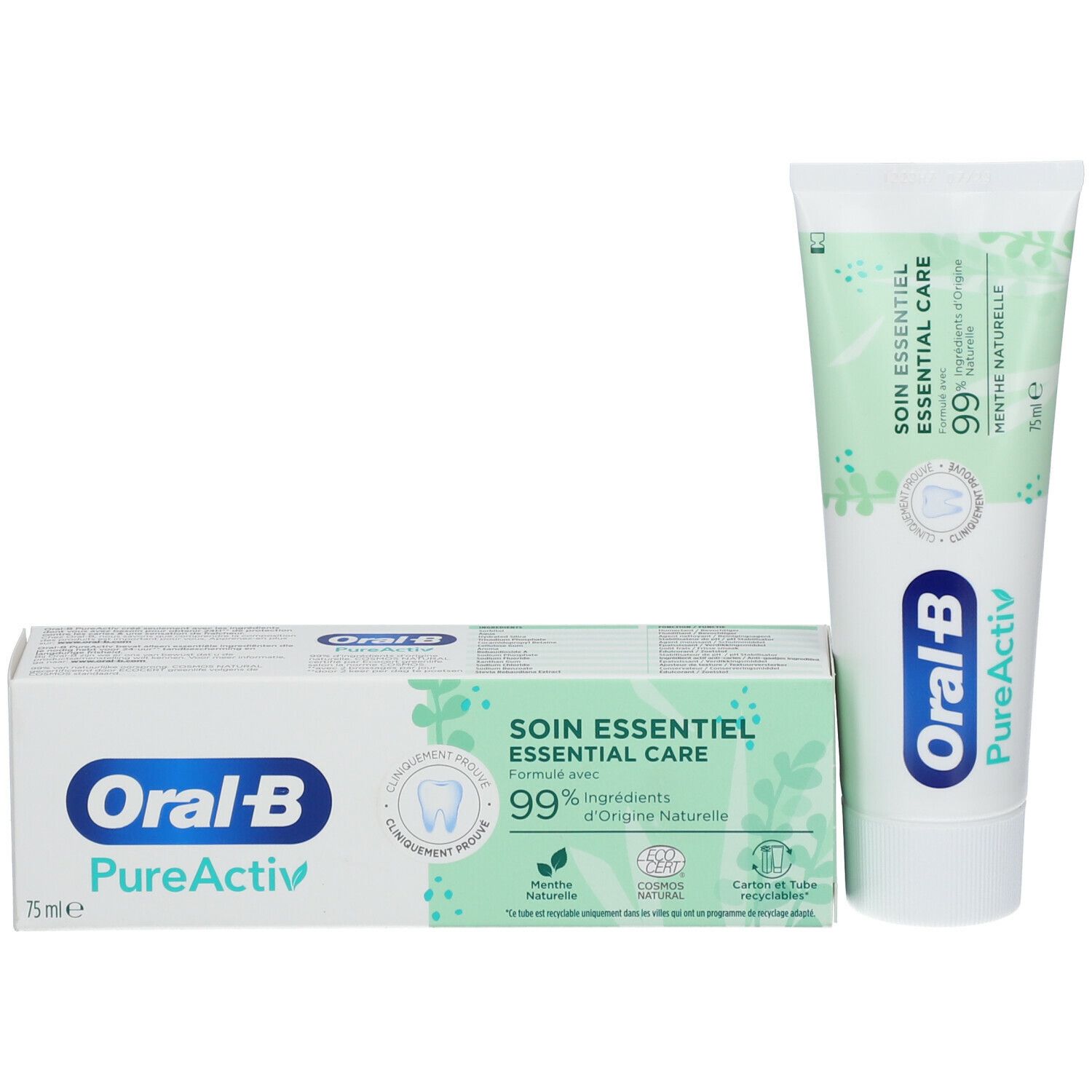 ORAL-B PureActiv Soin Essentiel Dentifrice 75 ml