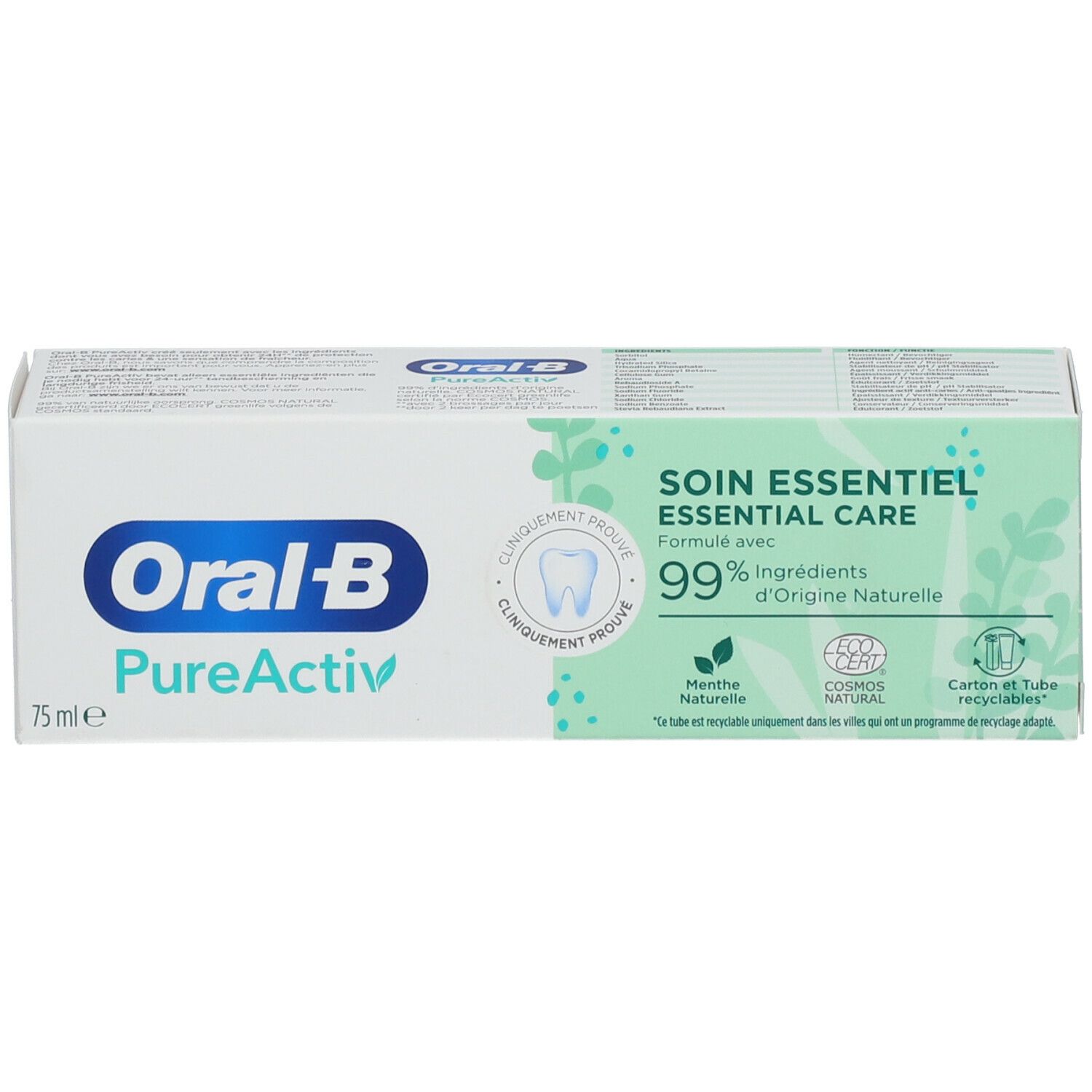 ORAL-B PureActiv Soin Essentiel Dentifrice 75 ml