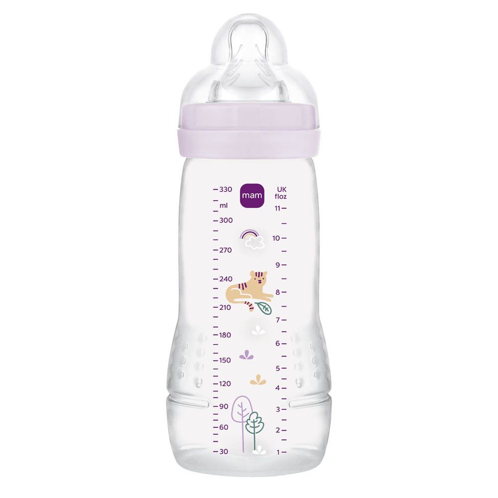 Biberon MAM Easy Active, 330ml, avec tétine pour bébés dès 4 mois, rose.