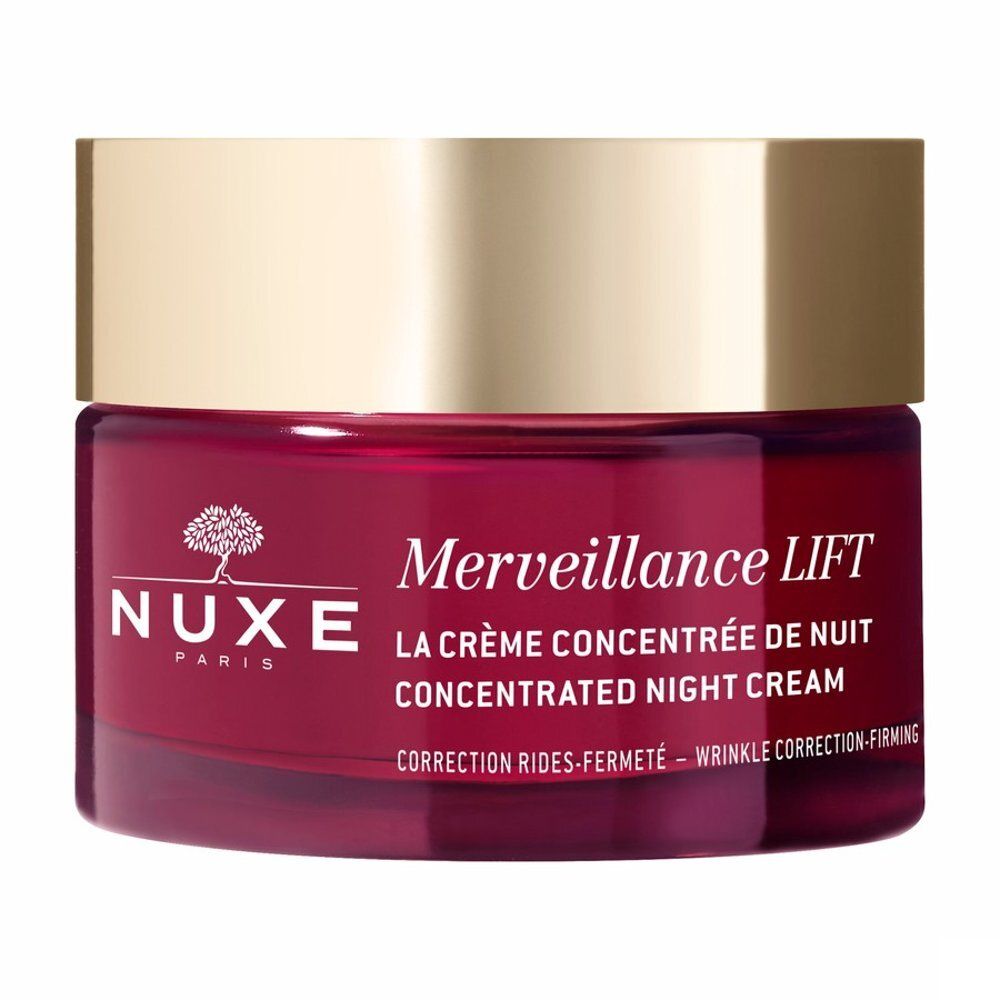 Pot Nuxe Merveillance LIFT crème de nuit avec instructions d'application en français.