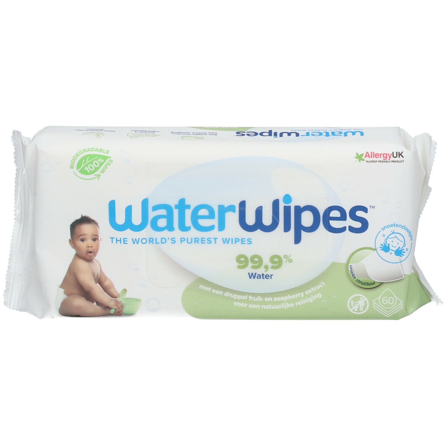 Lingettes pour bébés WaterWipes - 9x60 (540 lingettes pour les fesses)