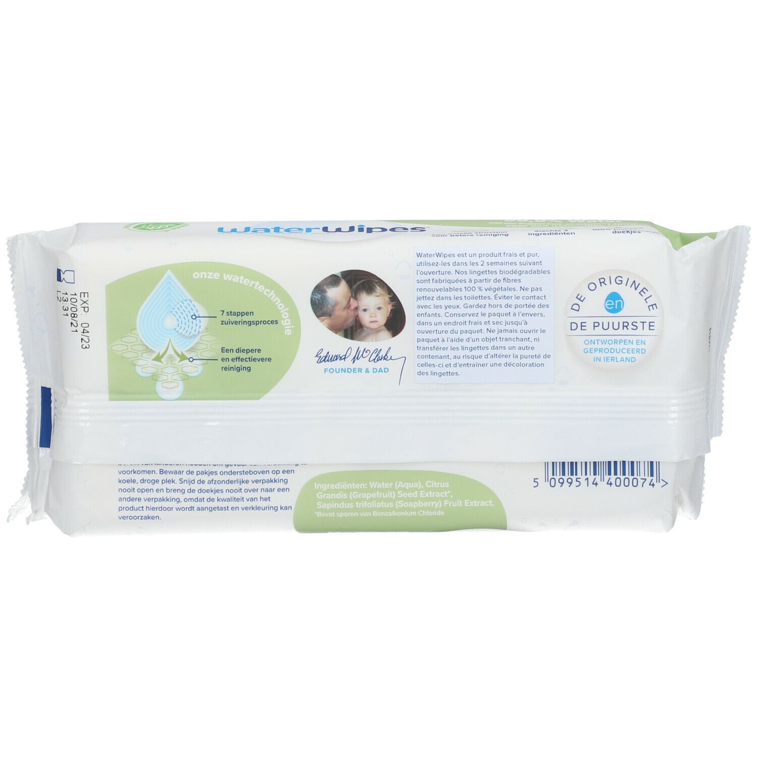 WaterWipes Lingettes à l'eau 100% d'origine végétale