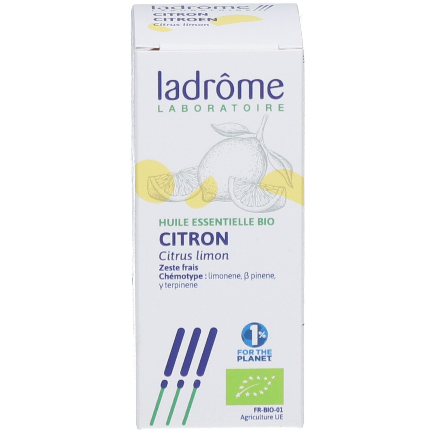 Weiße Produktverpackung mit Produktinformationen, Illustrationen und Bio-Siegel.