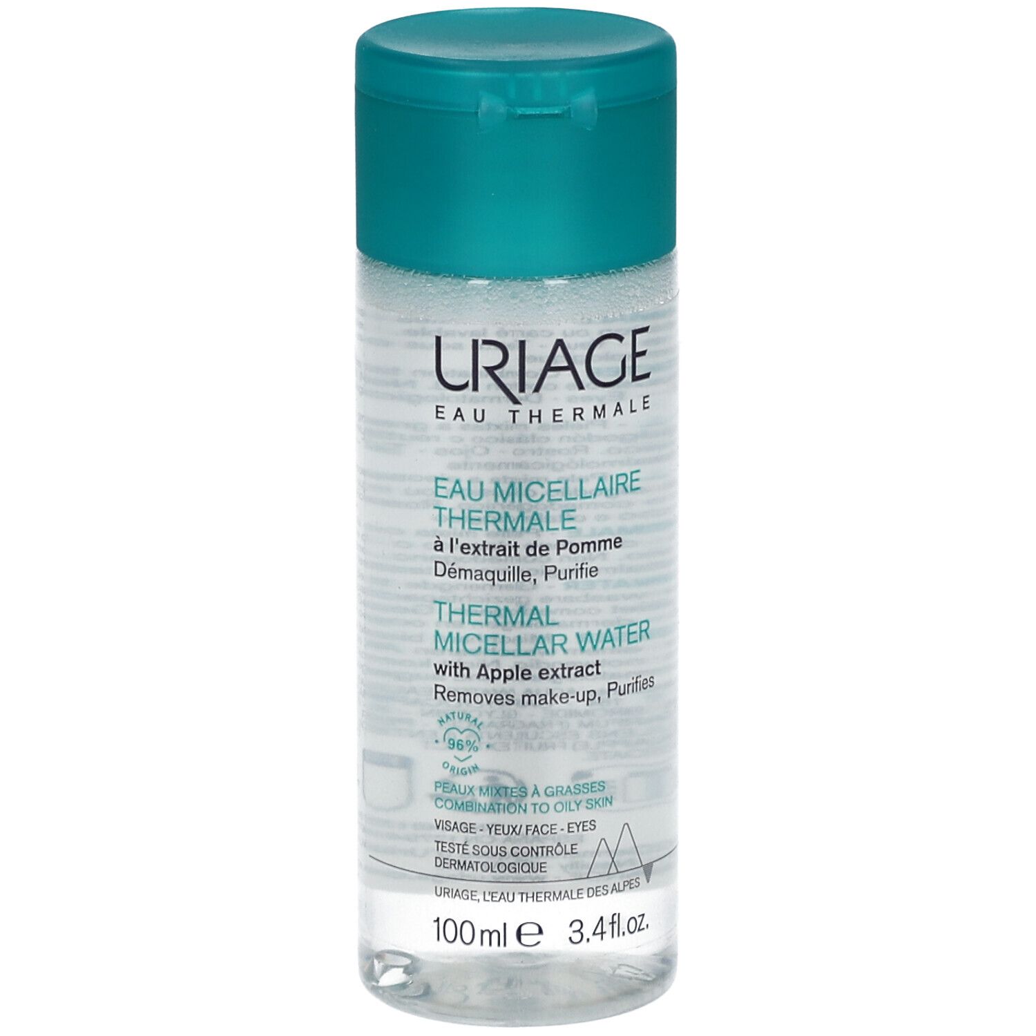 Uriage Thermal Micellar Water mit Apfelextrakt für Mischhaut bis fettige Haut, 100ml.
