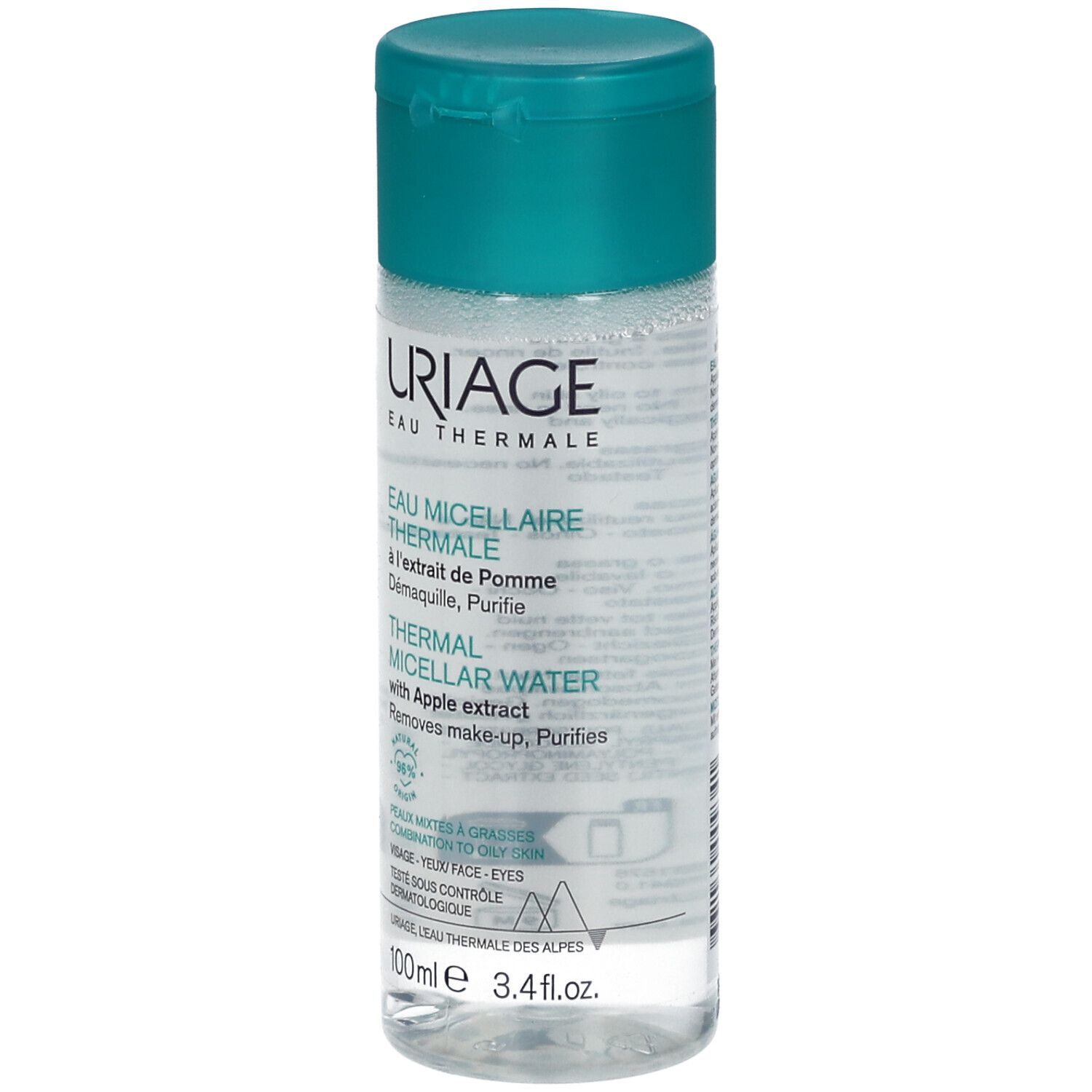 Uriage Thermal Micellar Water mit Apfelextrakt für Mischhaut bis fettige Haut, 100ml.