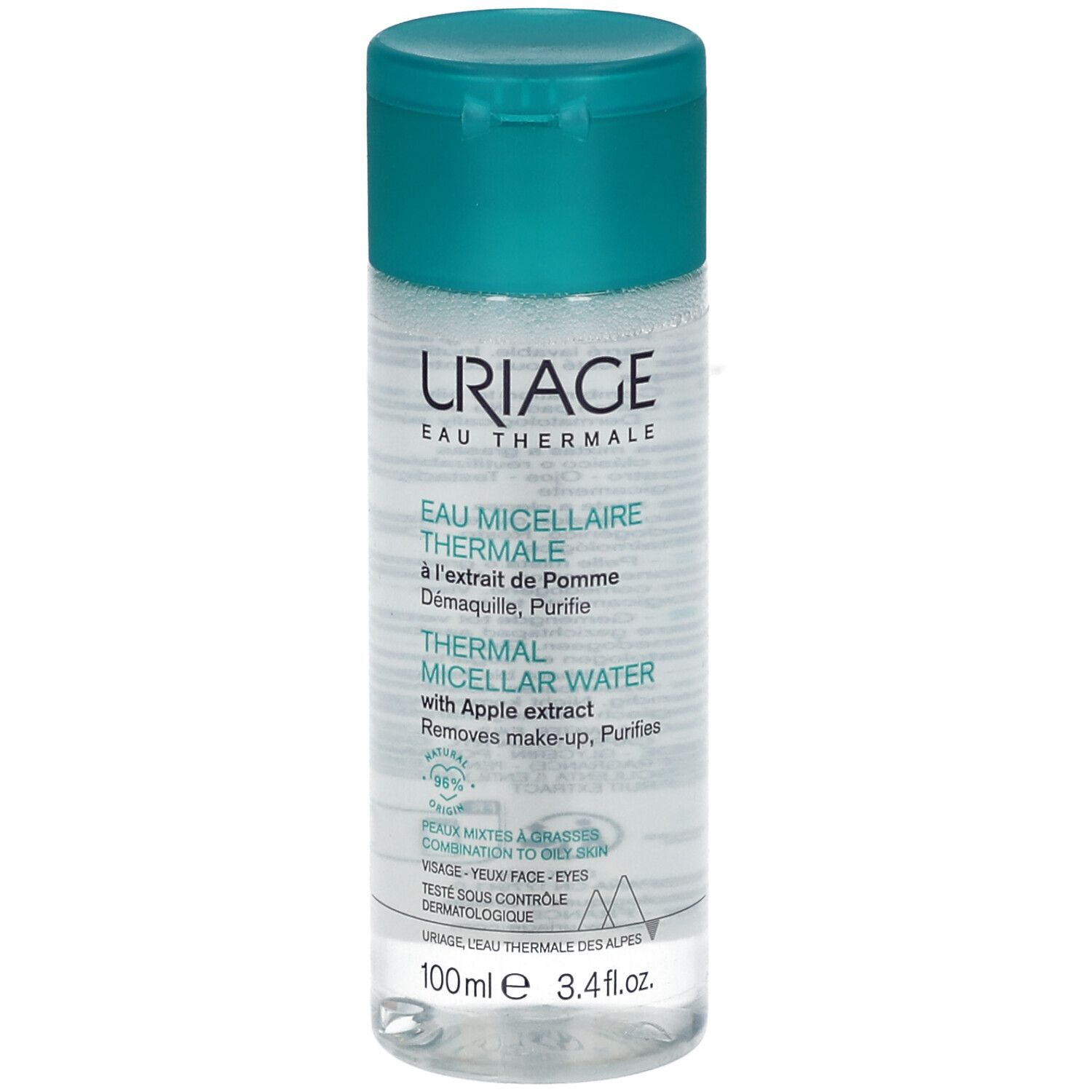 Uriage Thermal Micellar Water mit Apfelextrakt für Mischhaut bis fettige Haut, 100ml.