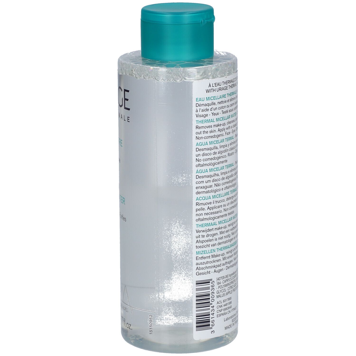 Uriage Thermal Micellar Water mit Apfelextrakt für Mischhaut bis fettige Haut, 500ml.