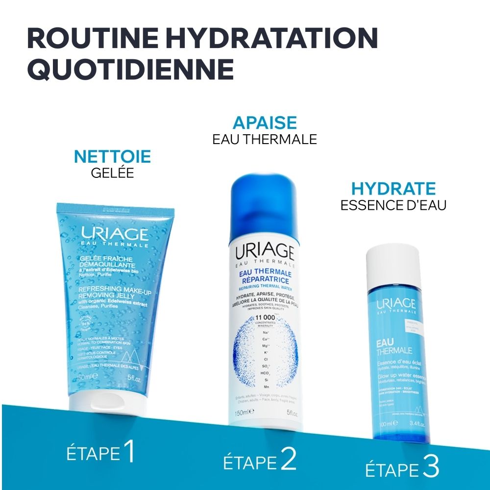 Image du produit avec texte: Gelée Démaquillante à l'Edelweiss Bio. 96% de sensation de fraîcheur. Élimine les impuretés.