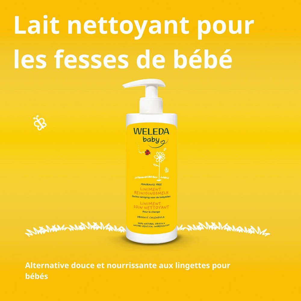 Weleda Baby Liniment Reinigungscreme mit Spender.