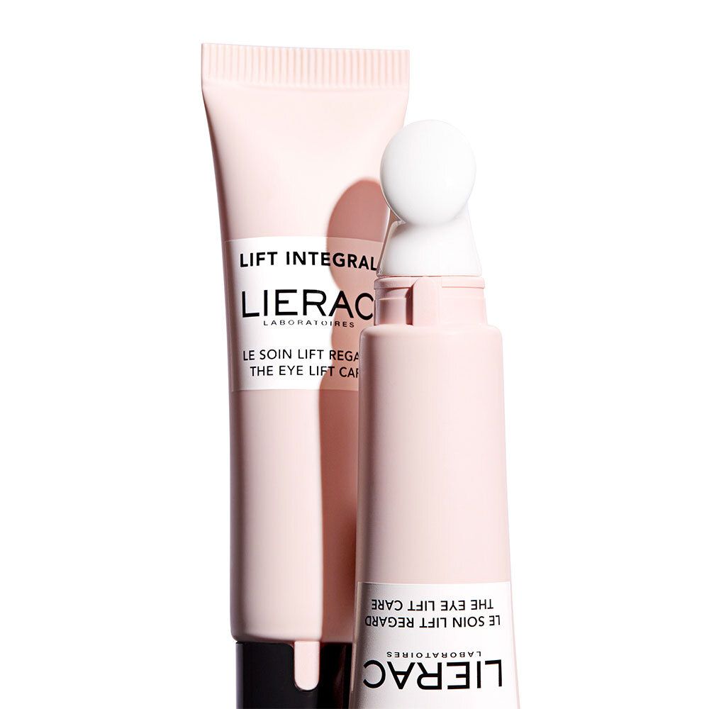 Deux tubes roses. Inscription: LIFT INTEGRAL, LIERAC, THE EYE LIFT CARE. Avec applicateur.