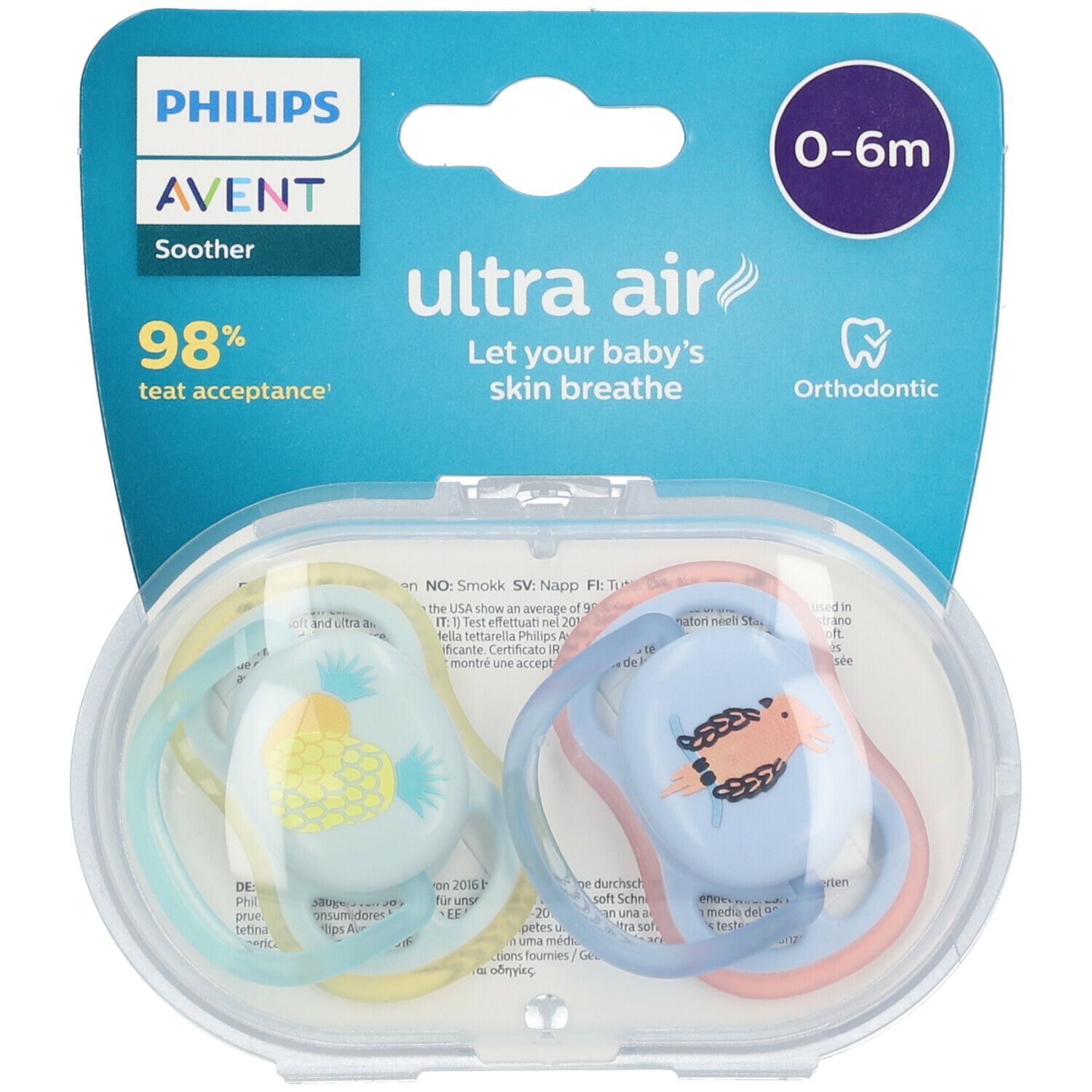 Sucette aérée silicone 0-6 mois sans BPA AVENT-PHILIPS