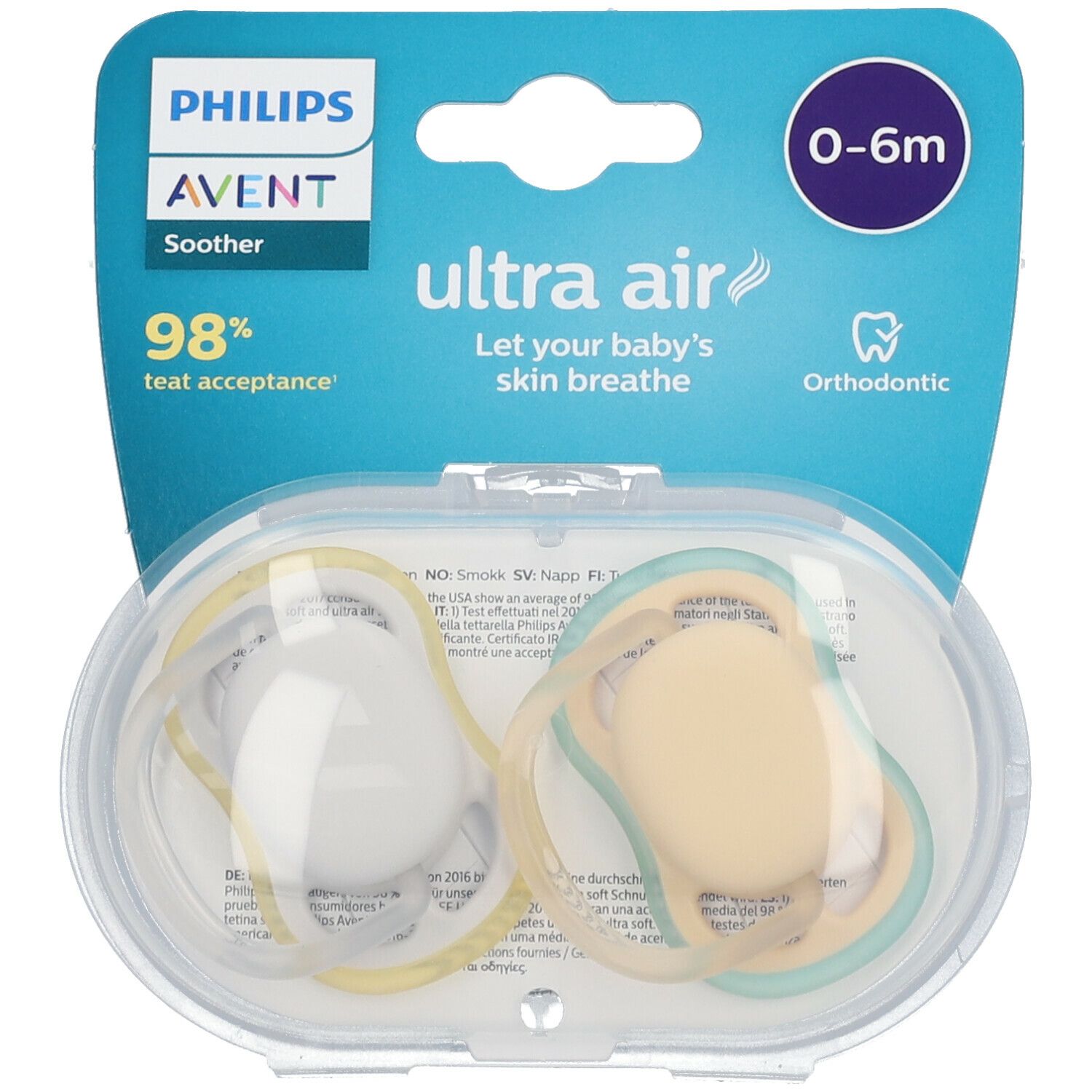 AVENT Sucette ultra air 0-6 Mois (Couleur non sélectionnable)​