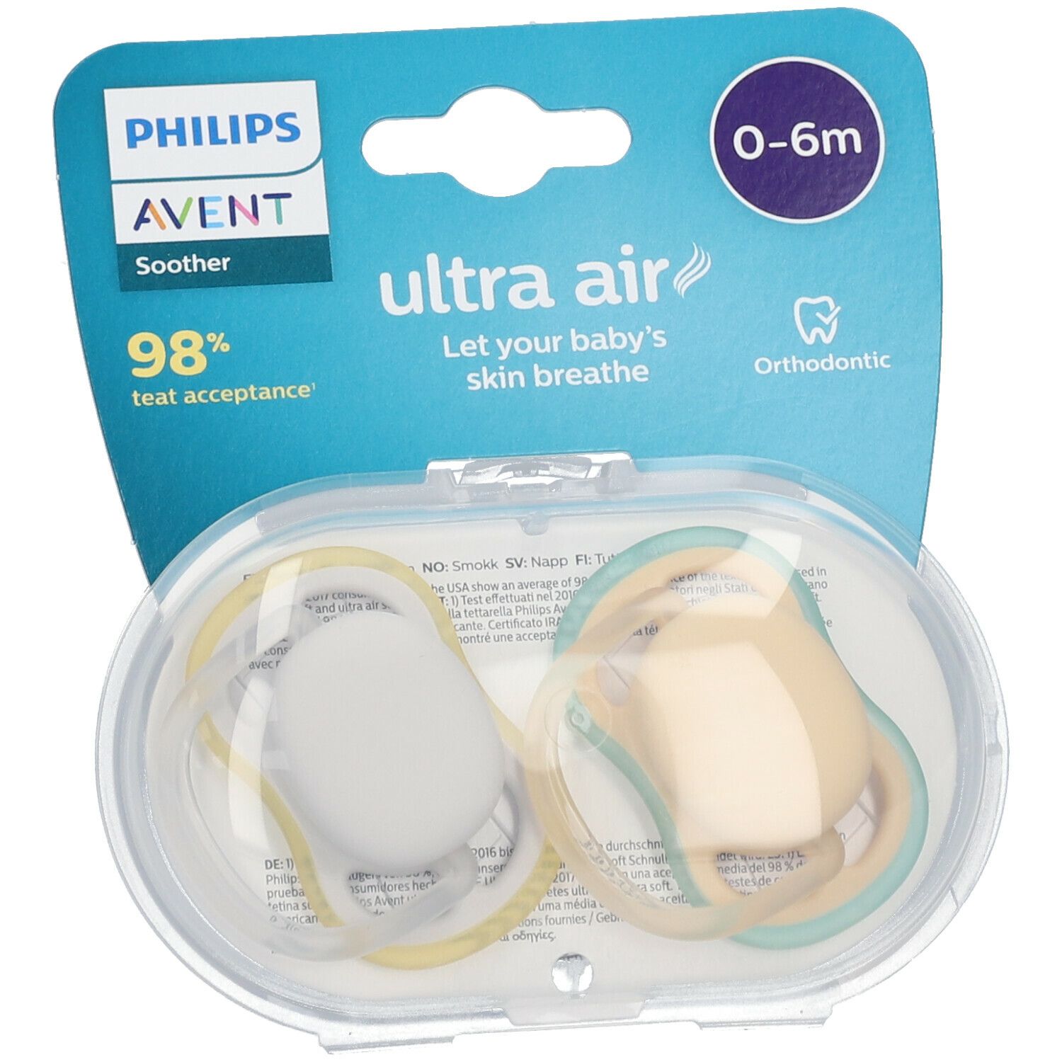 AVENT Sucette ultra air 0-6 Mois (Couleur non sélectionnable)​