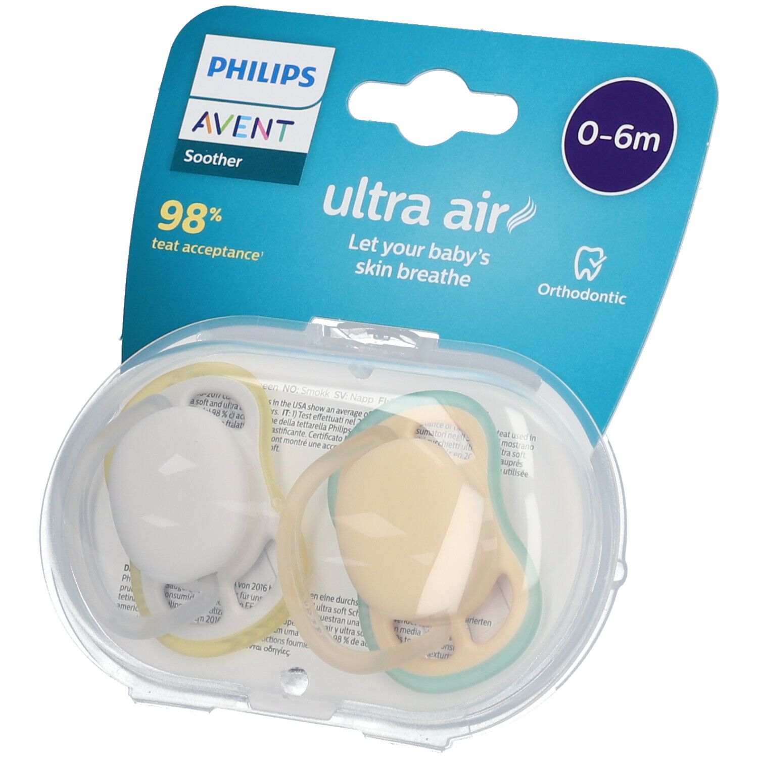 AVENT Sucette ultra air 0-6 Mois (Couleur non sélectionnable)​