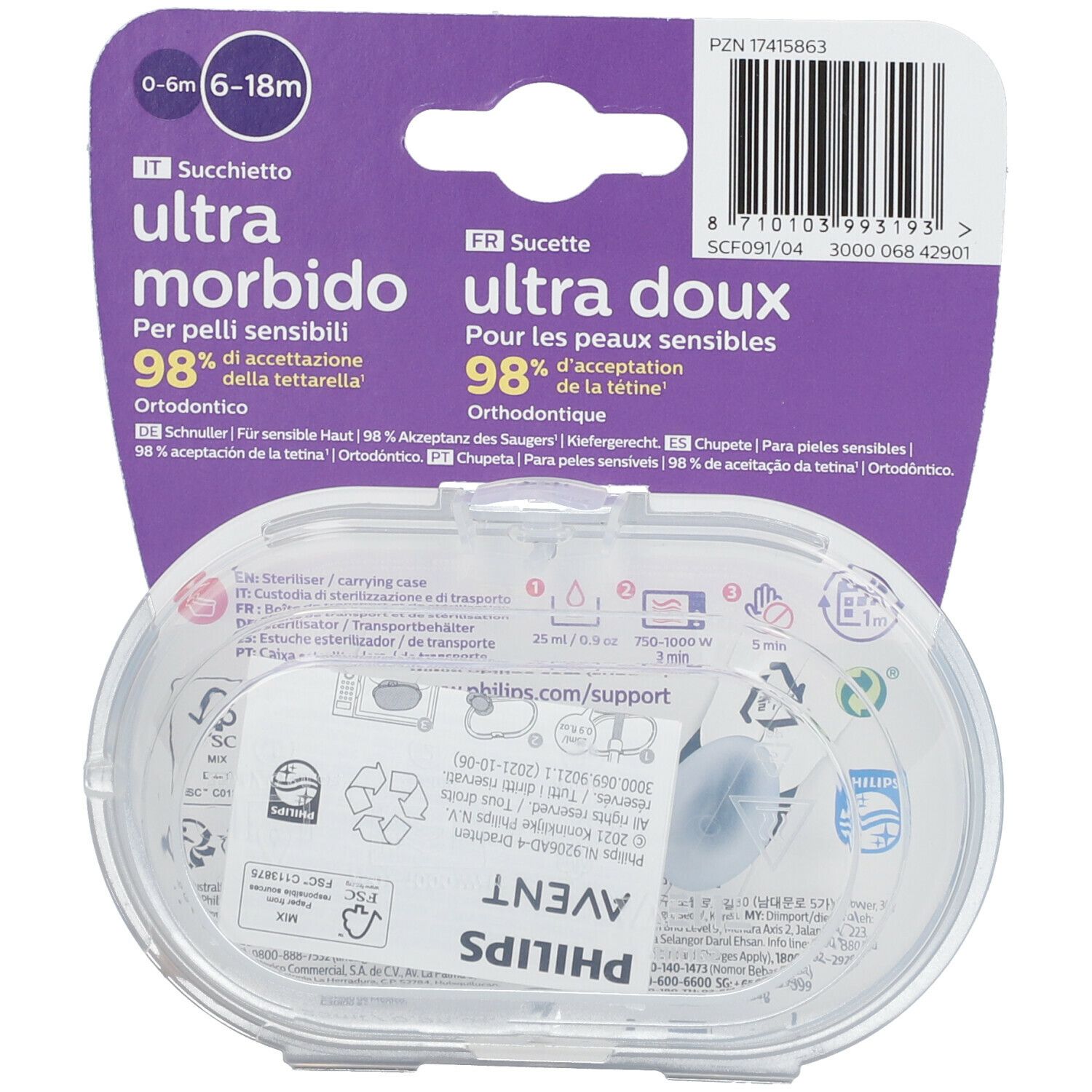 AVENT Sucette ultra soft 618 mois (Couleur non sélectionnable)