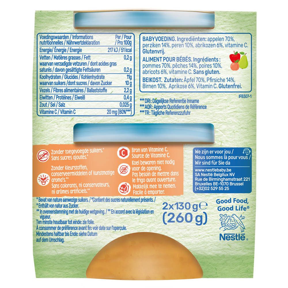 NESTLE Baby Fruit® Compotes Pomme-Poire-Pêche