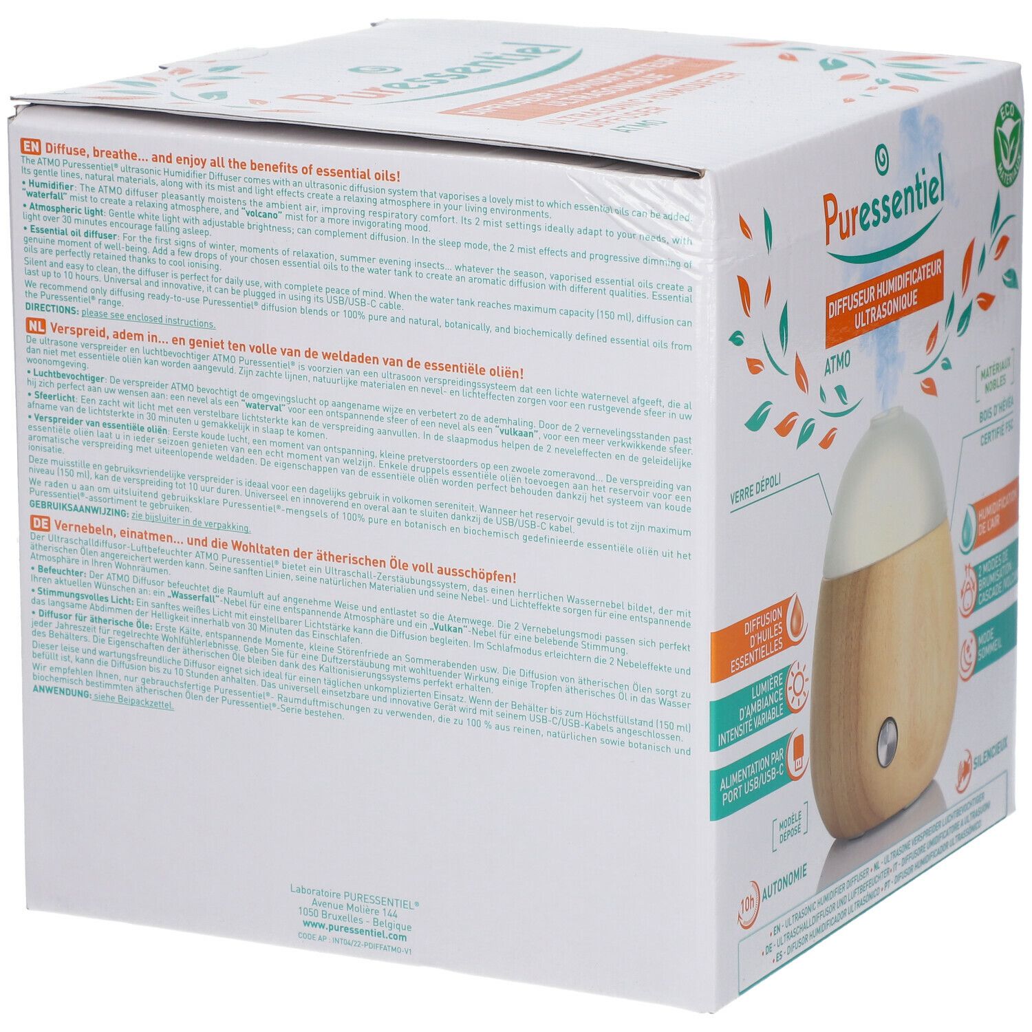 PURESSENTIEL Ultraschall-Luftbefeuchter Diffusor Atmo