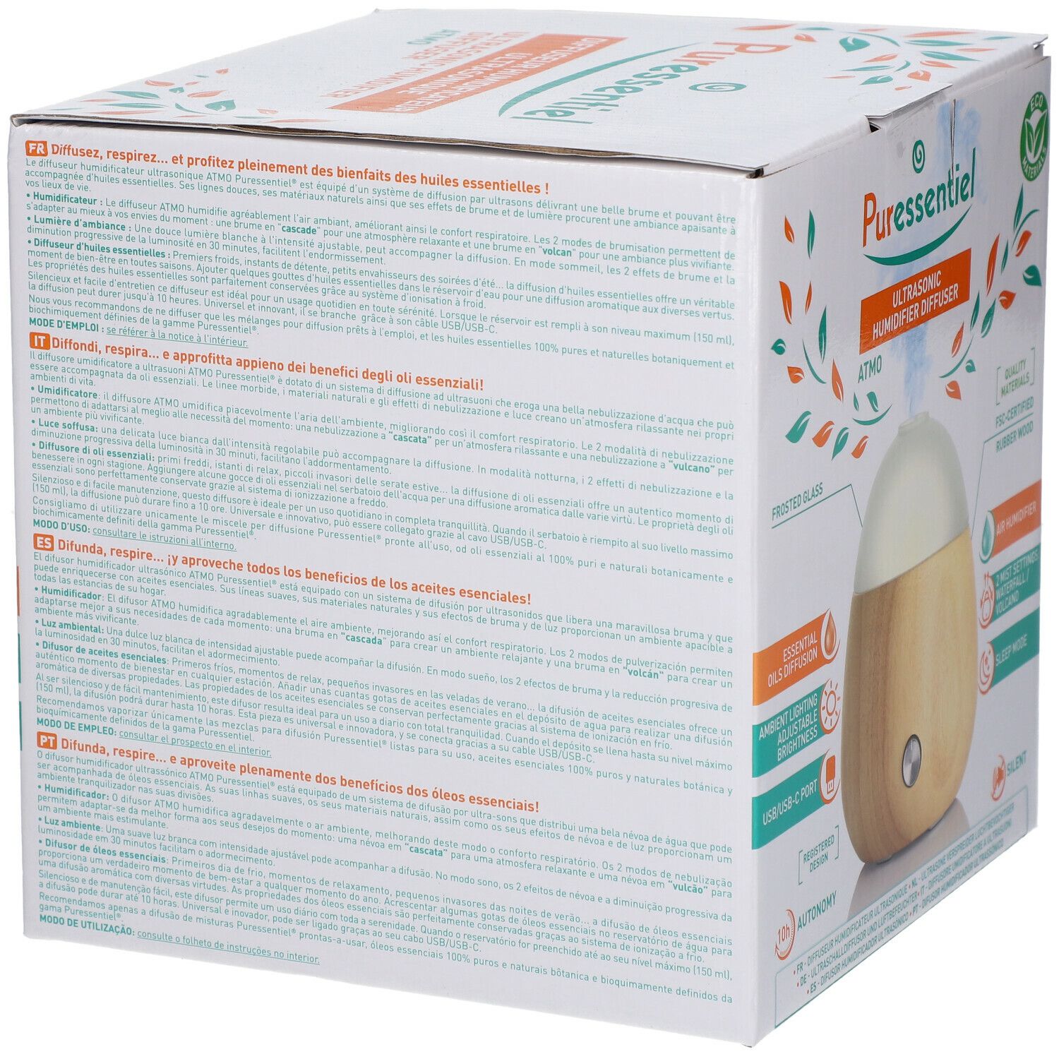 PURESSENTIEL Ultraschall-Luftbefeuchter Diffusor Atmo