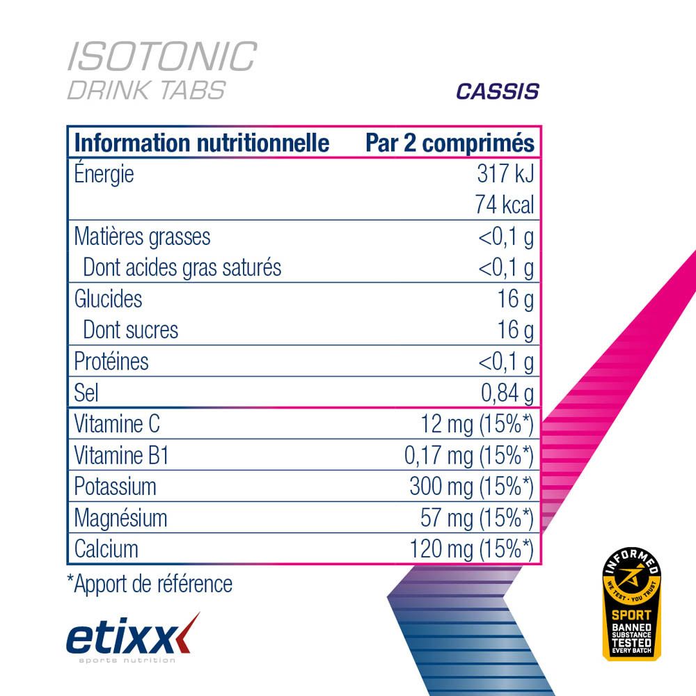 etixx ISOTONIC DRINK TABS Cassis