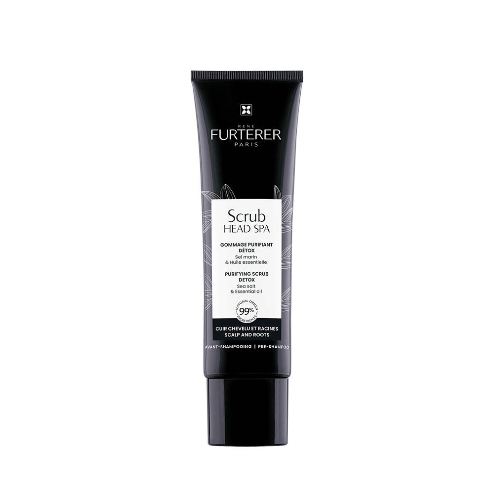 Rene Furterer Paris "Scrub Head Spa" Tube mit reinigendem Peeling für Kopfhaut und Wurzeln.
