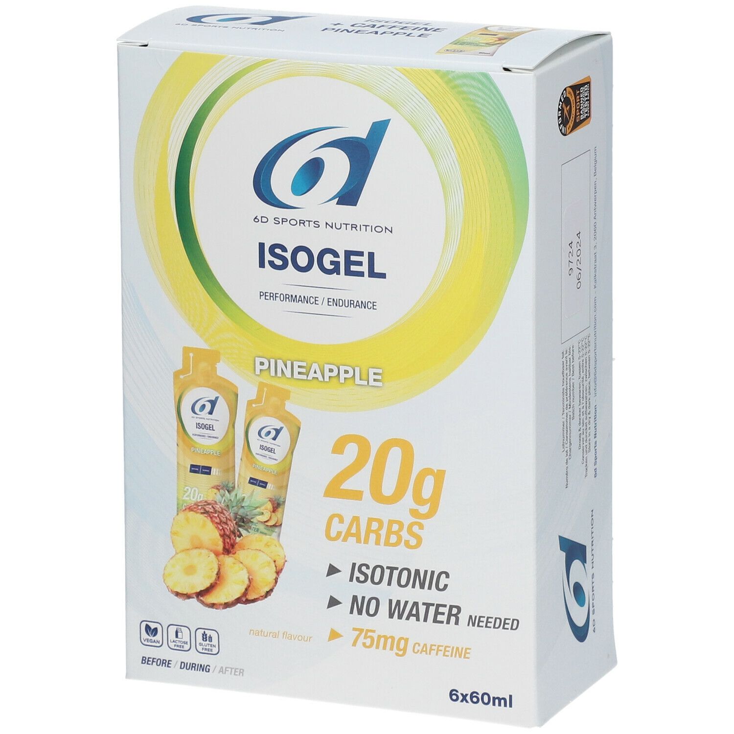 6D SPORTS NUTRITION IsoGel Ananas + Caféine