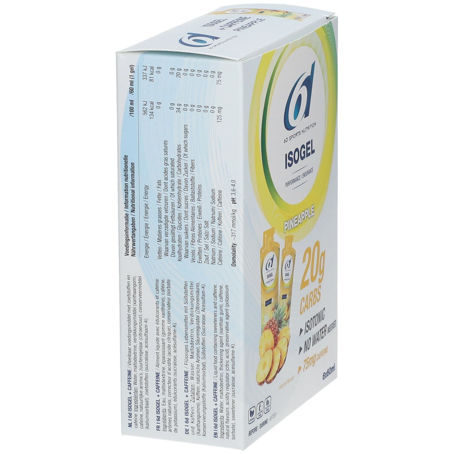 6D SPORTS NUTRITION IsoGel Ananas + Caféine