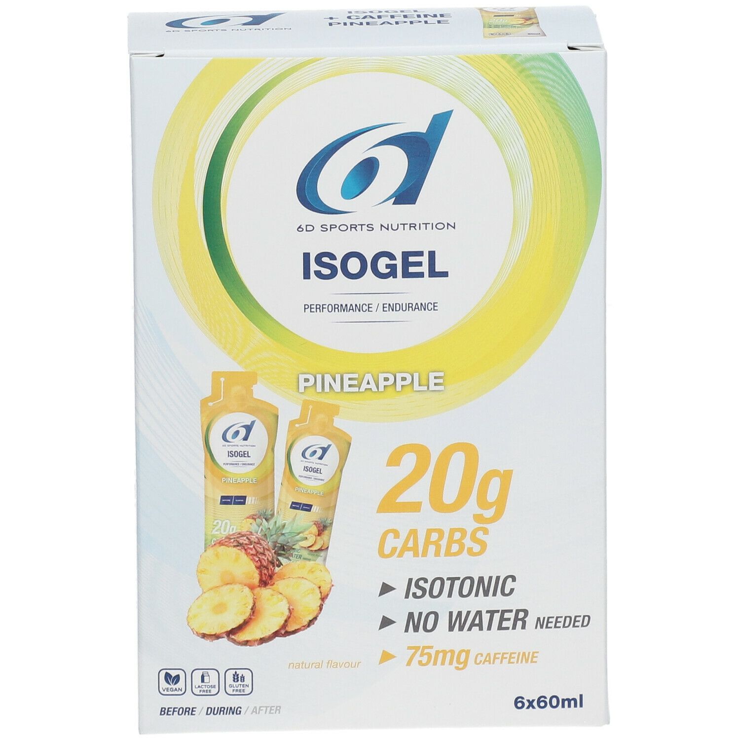 6D SPORTS NUTRITION IsoGel Ananas + Koffein