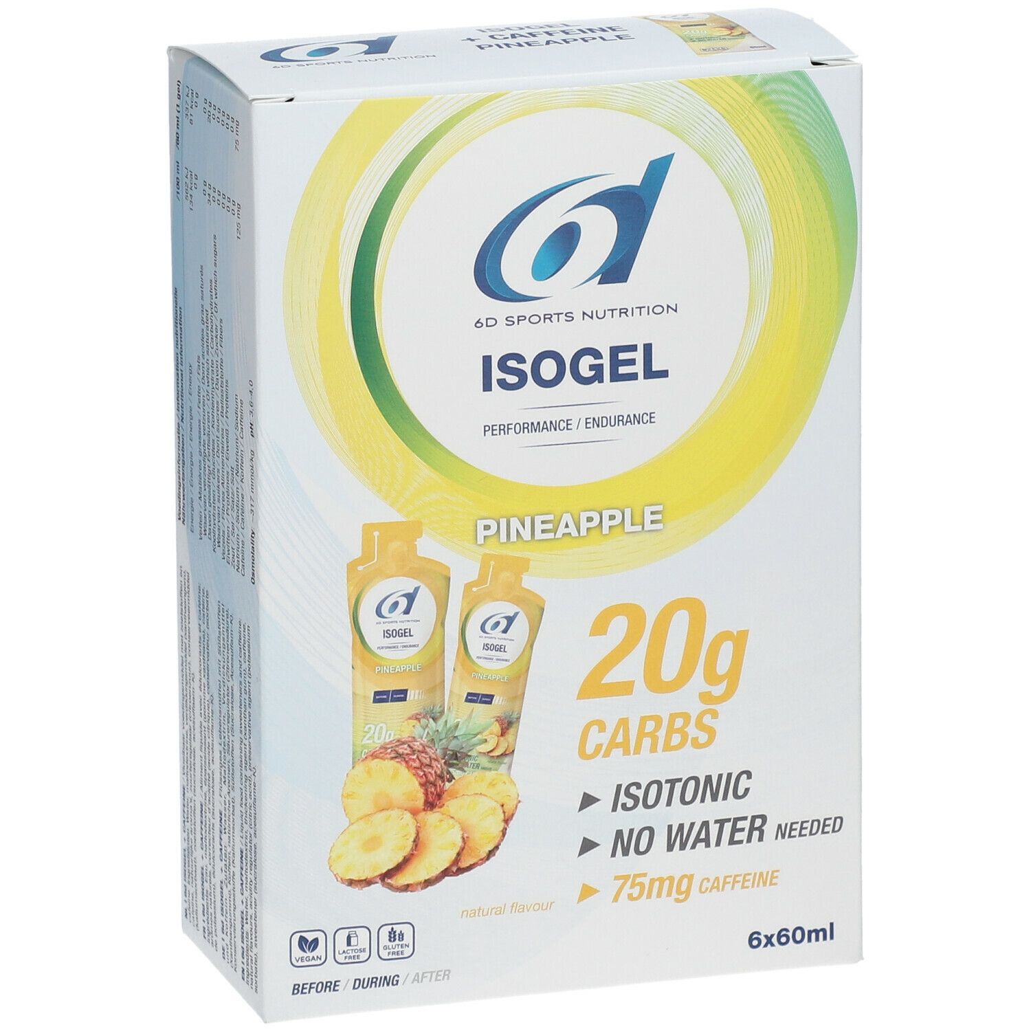 6D SPORTS NUTRITION IsoGel Ananas + Caféine