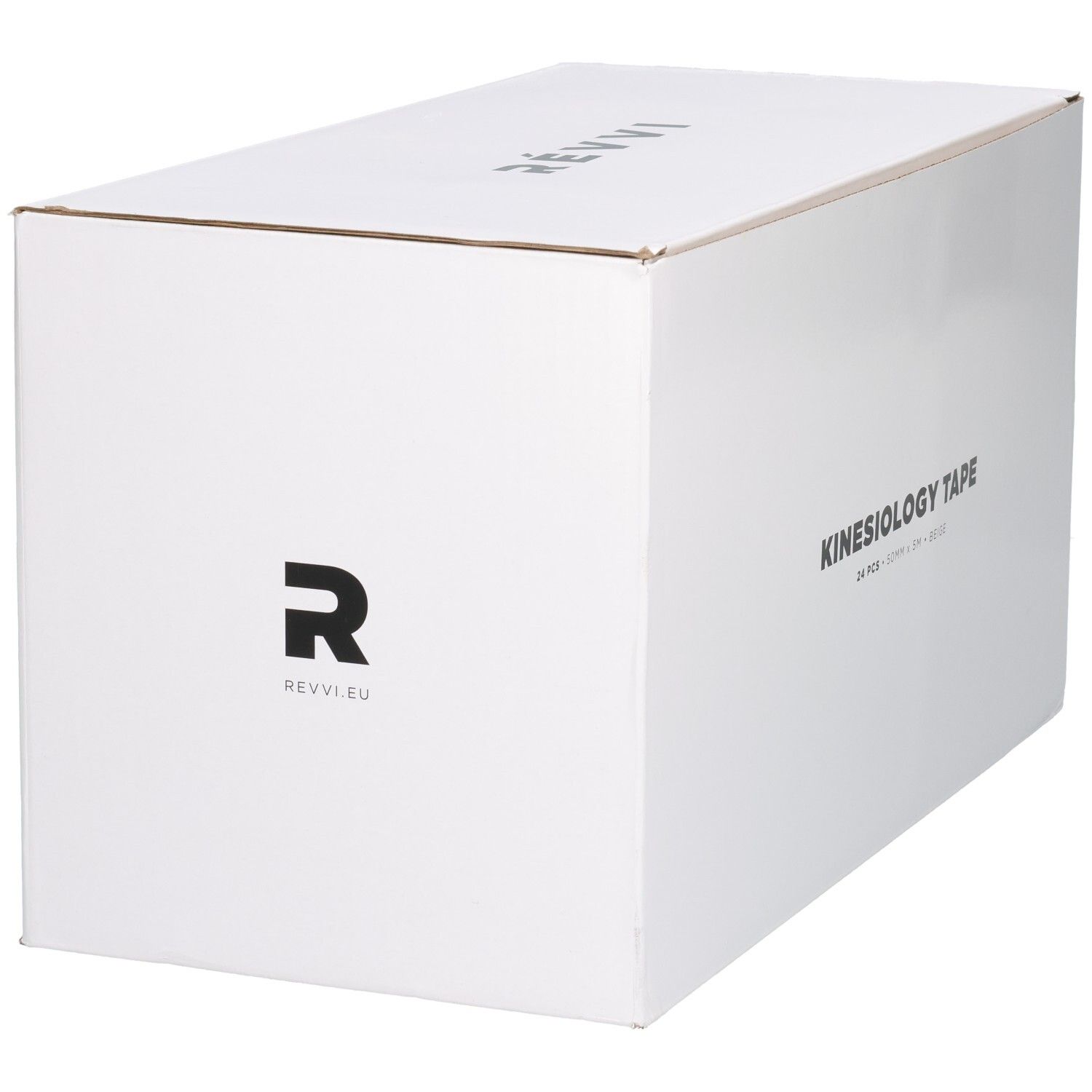Weiße Kartonbox mit "REVVI" Logo und "REVVI.EU" Website-Adresse.