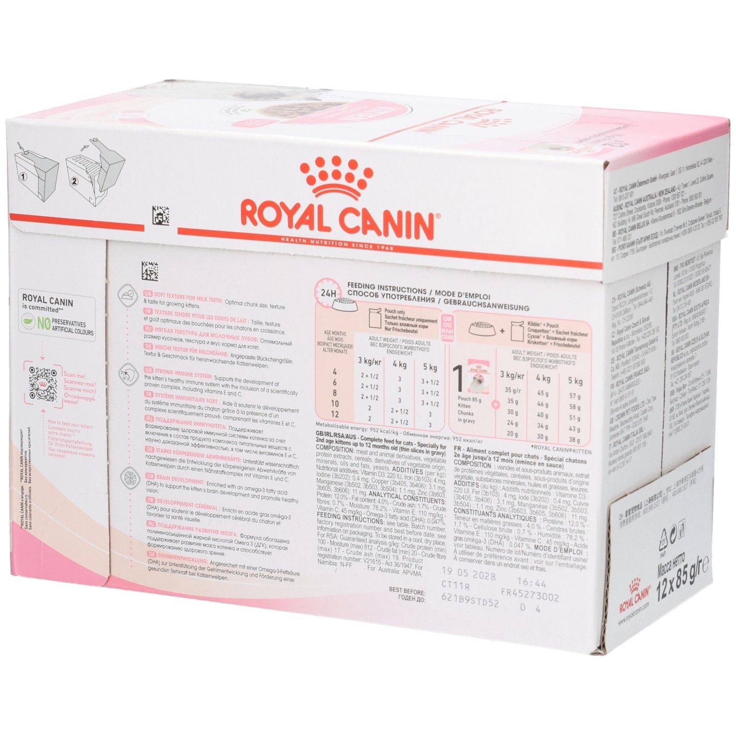 Royal Canin Kitten Futter, 12x85g Beutel.