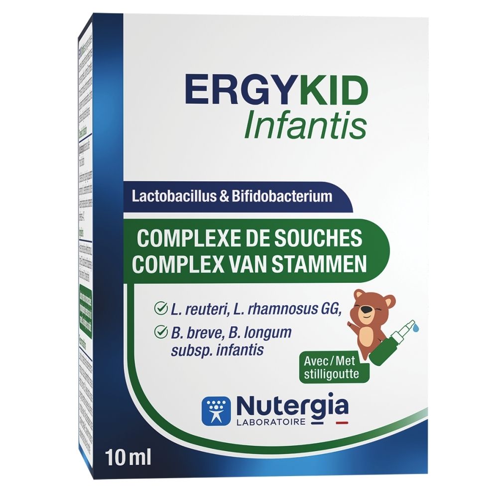 Nutergy Laboratoire Ergykid Infantis: Komplex aus Lactobacillus & Bifidobacterium Stämmen, 10ml.