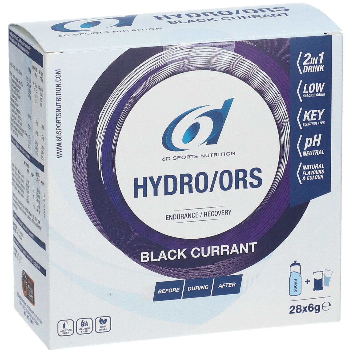 6D SPORTS NUTRITION HYDRO/ORS BLACK CURRANT