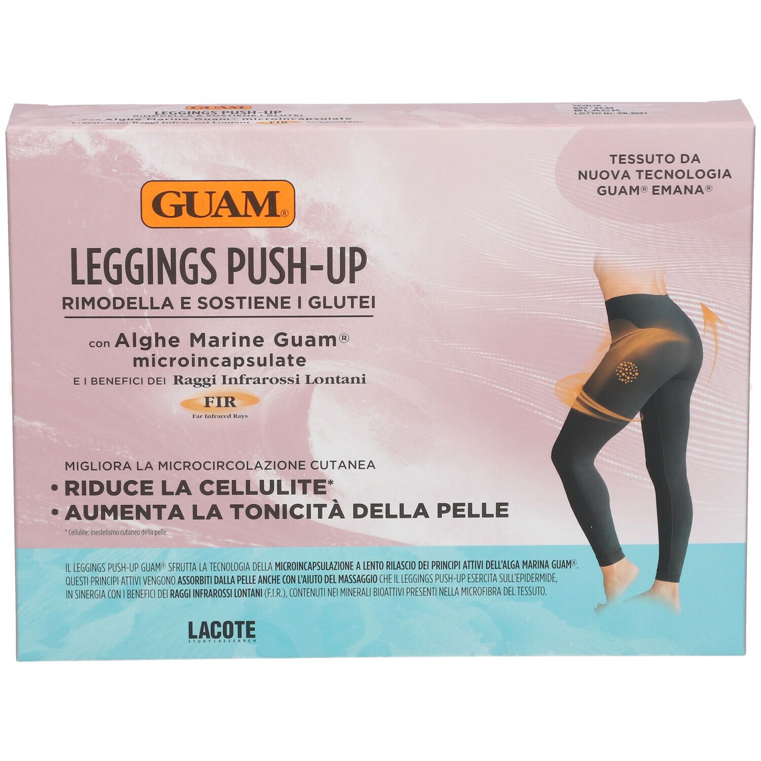 GUAM LEGGINGS PUSH-UP + ALGUES MICRO-CAPSULES+ FIR Größe S + M