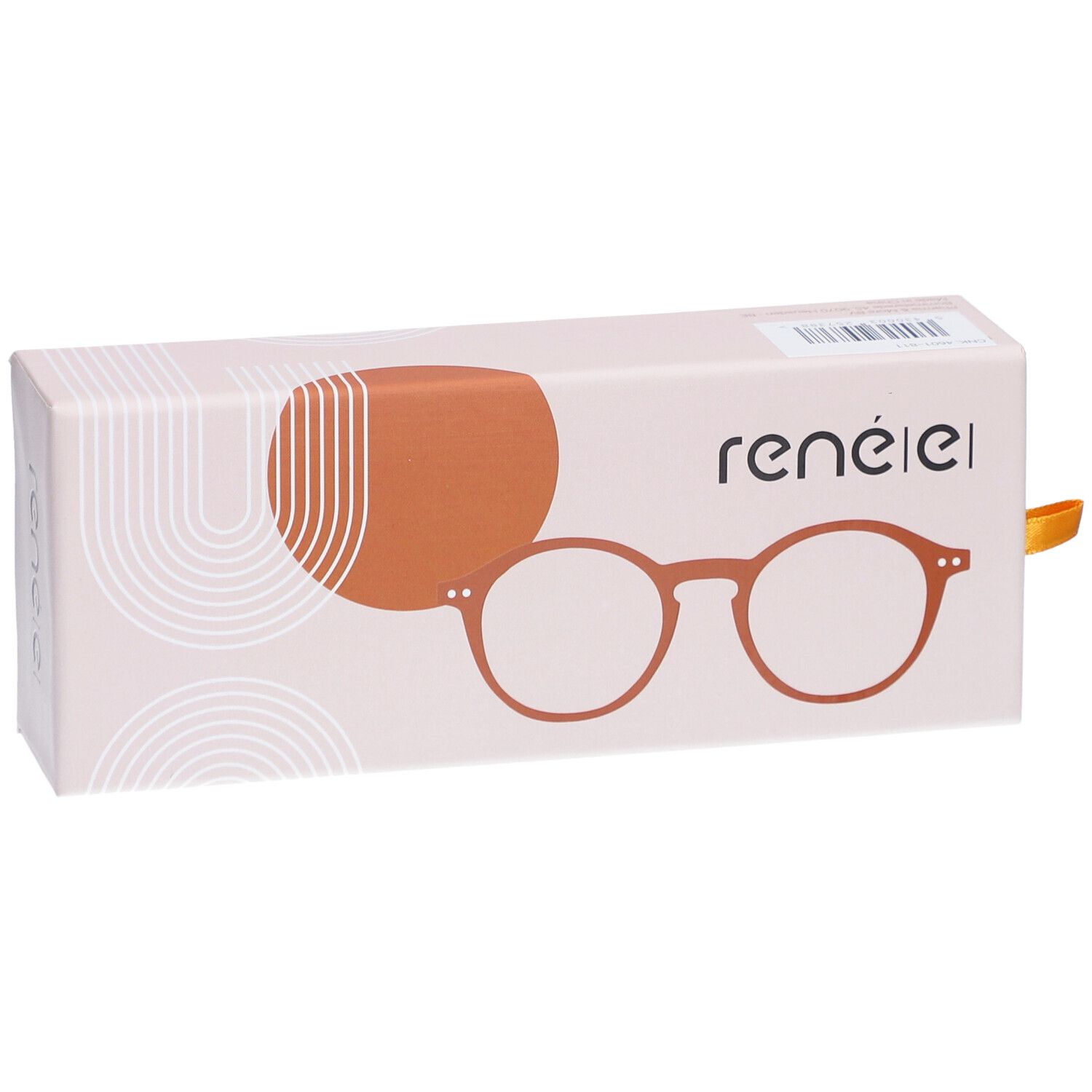 Brillenetui mit Brillen-Illustration. Marke: renÉ(e)®. Farbe: Italian Summer Terracotta. Aufdruck.