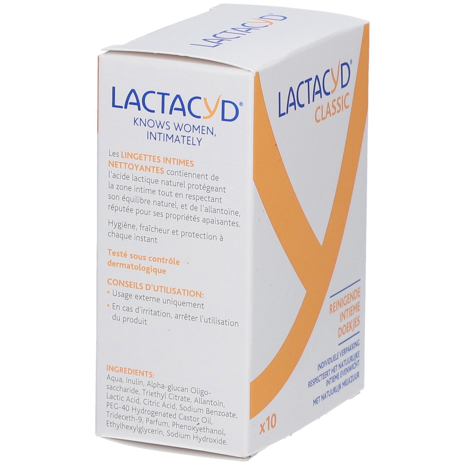 Lactacyd Classic Intimreinigungstücher, 10 Stück.