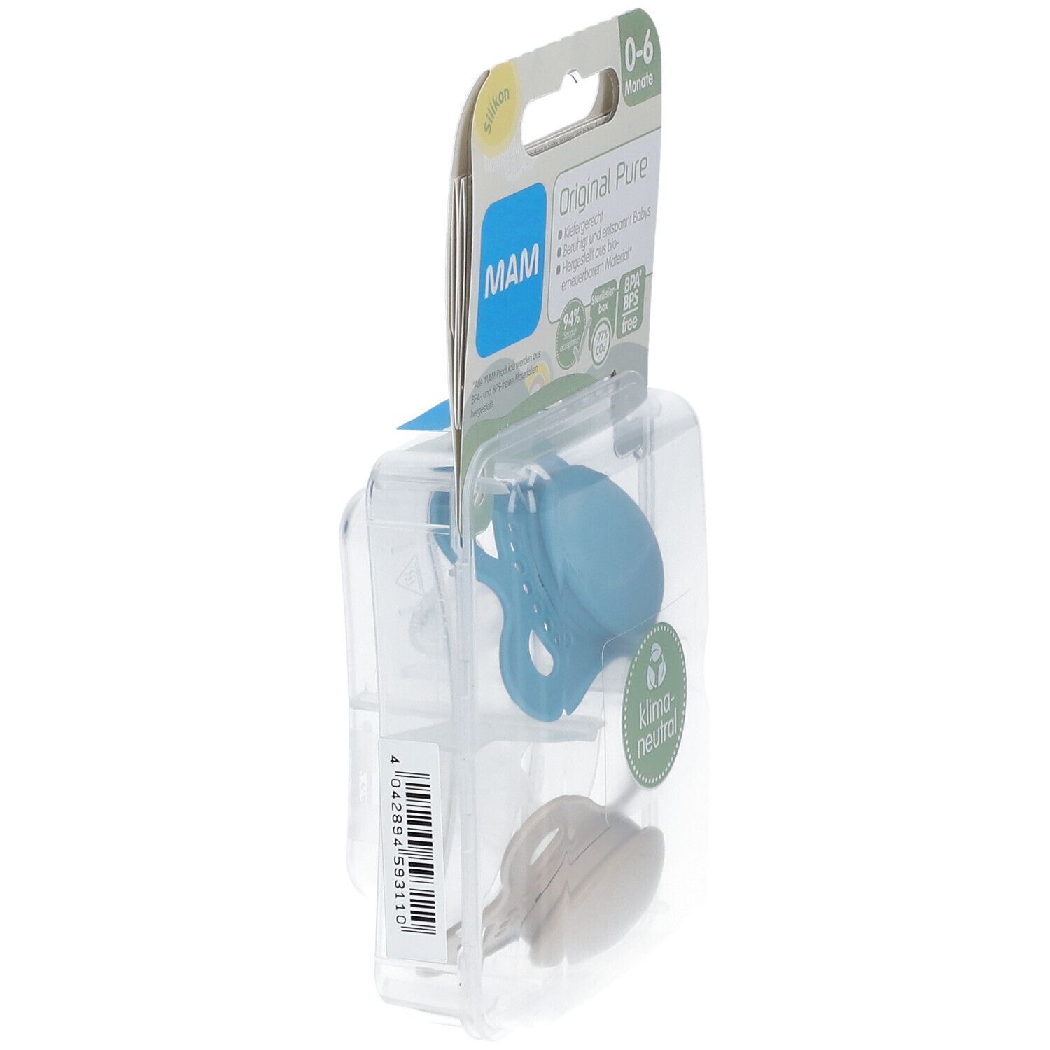 MAM Original Pure Silikonsauger Blau-ecru 0-6 Monate