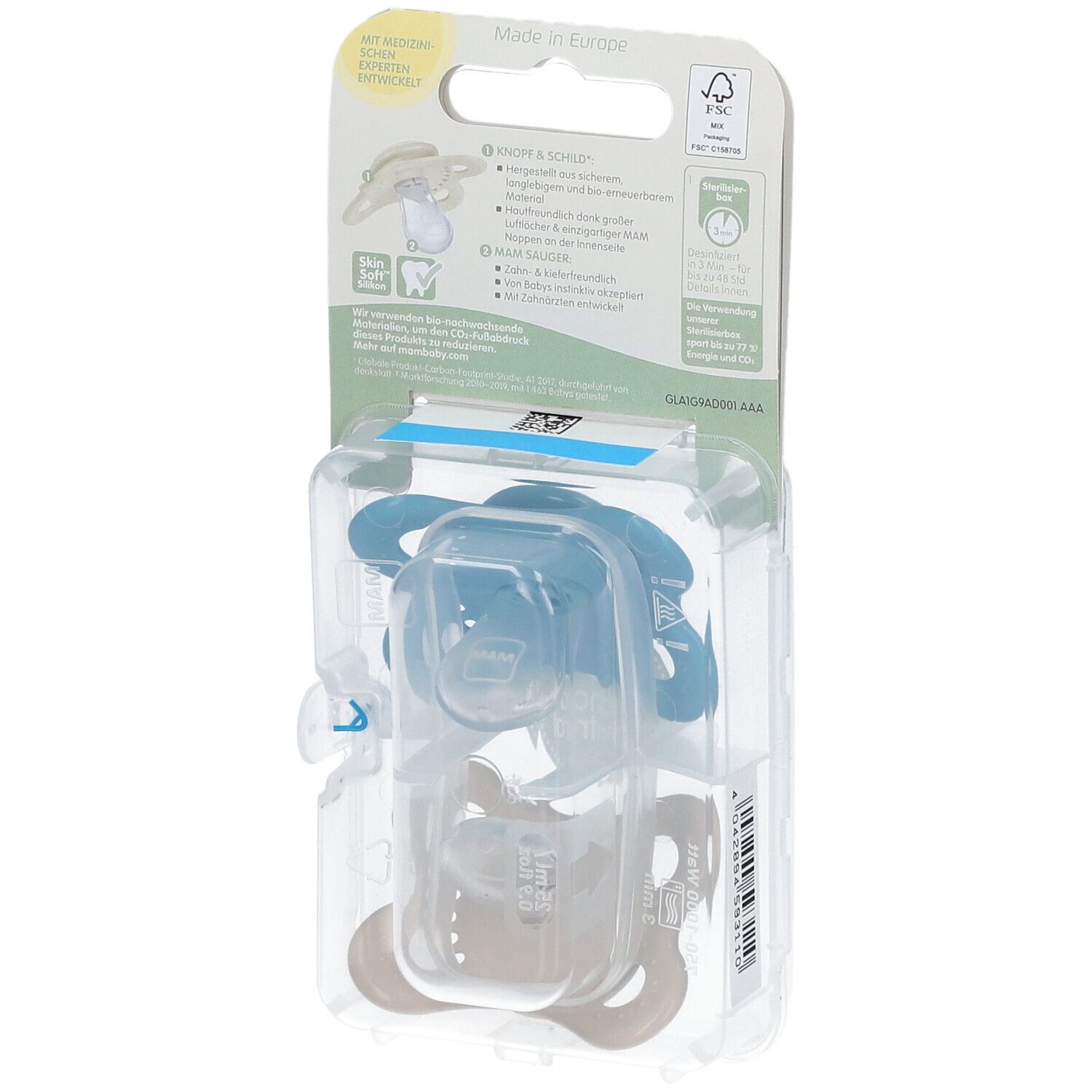 MAM Original Pure Silikonsauger Blau-ecru 0-6 Monate
