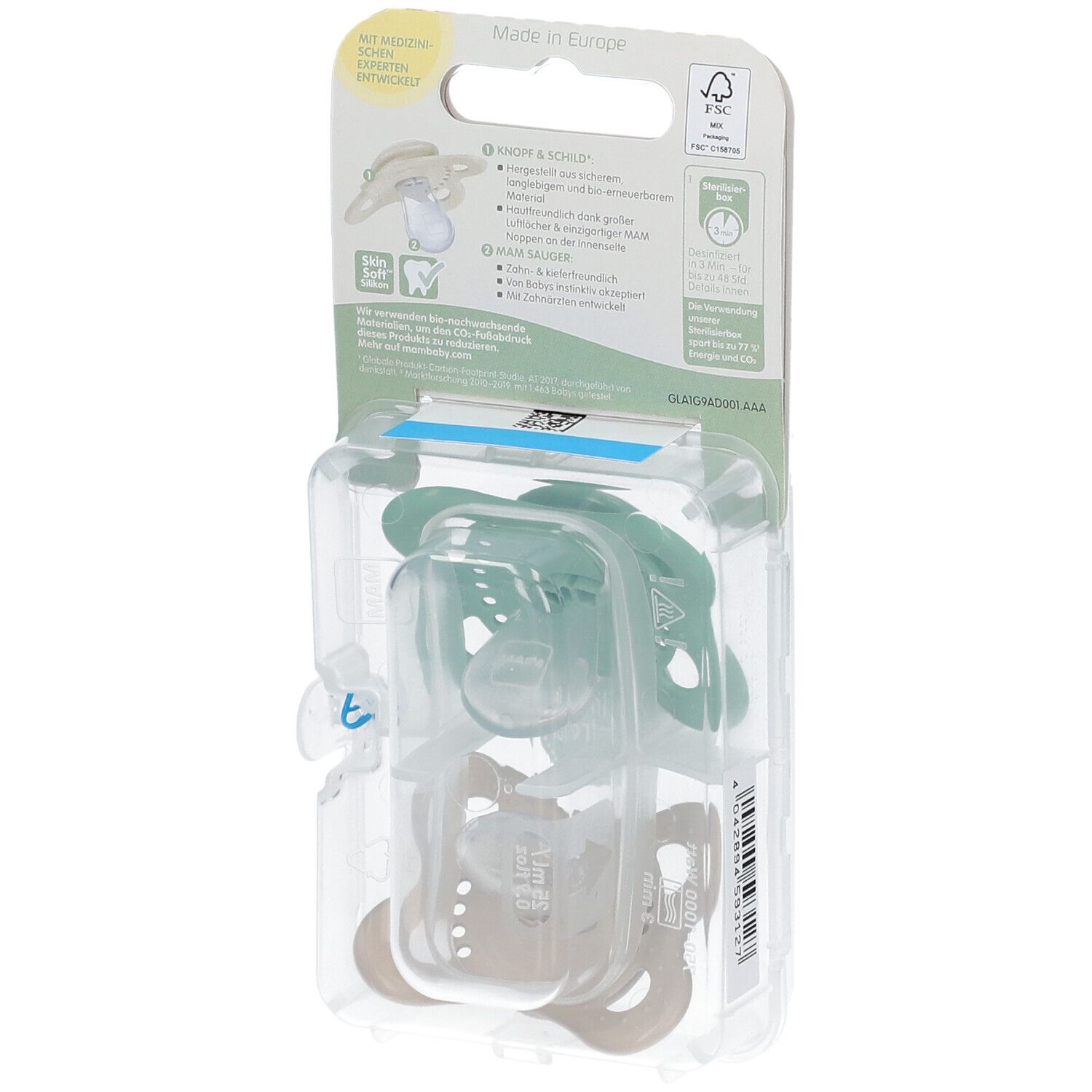 Nuby Soft-Flex Beruhigungssauger 0-6 Monate - Kirschform BPA-frei Grün