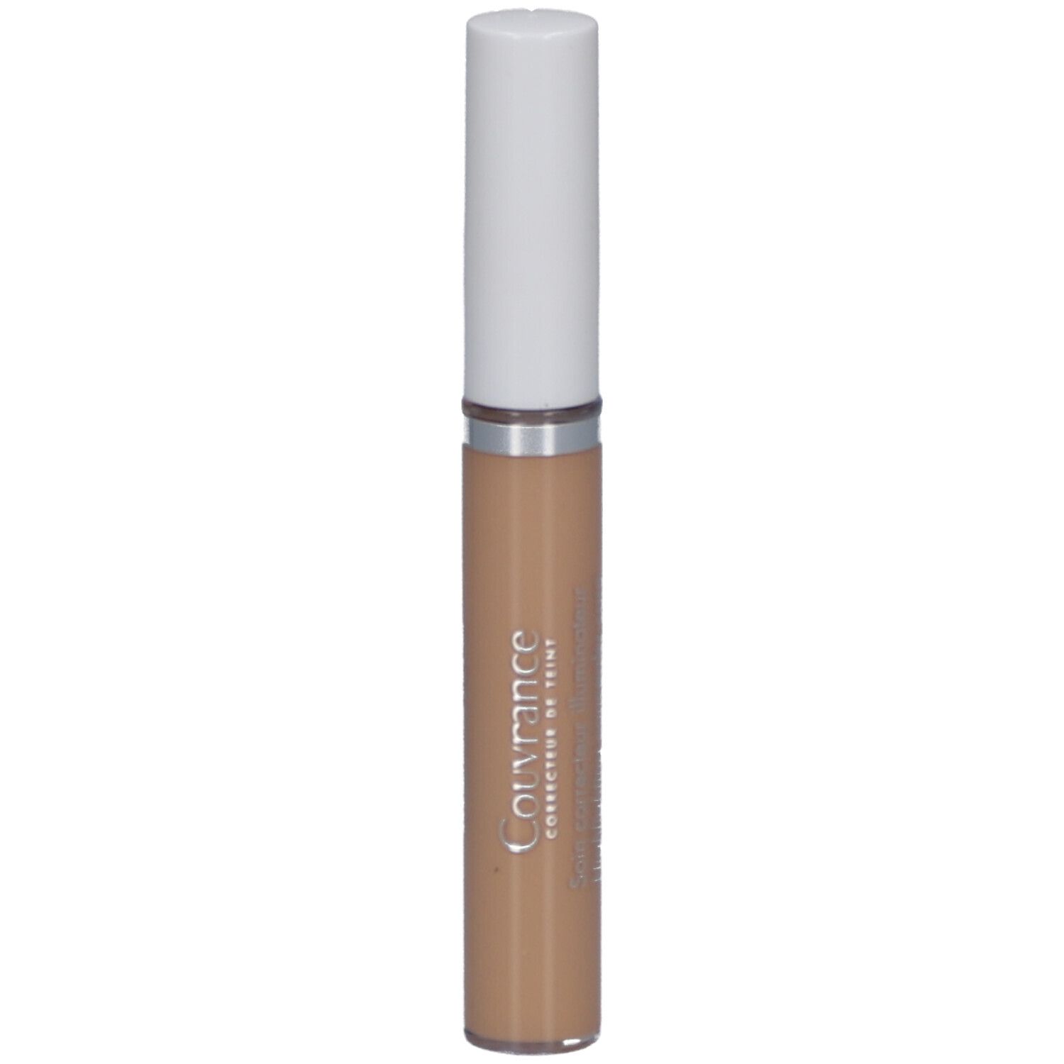 Beige Concealer-Stift mit weißem Deckel. Aufschrift Couvrance.