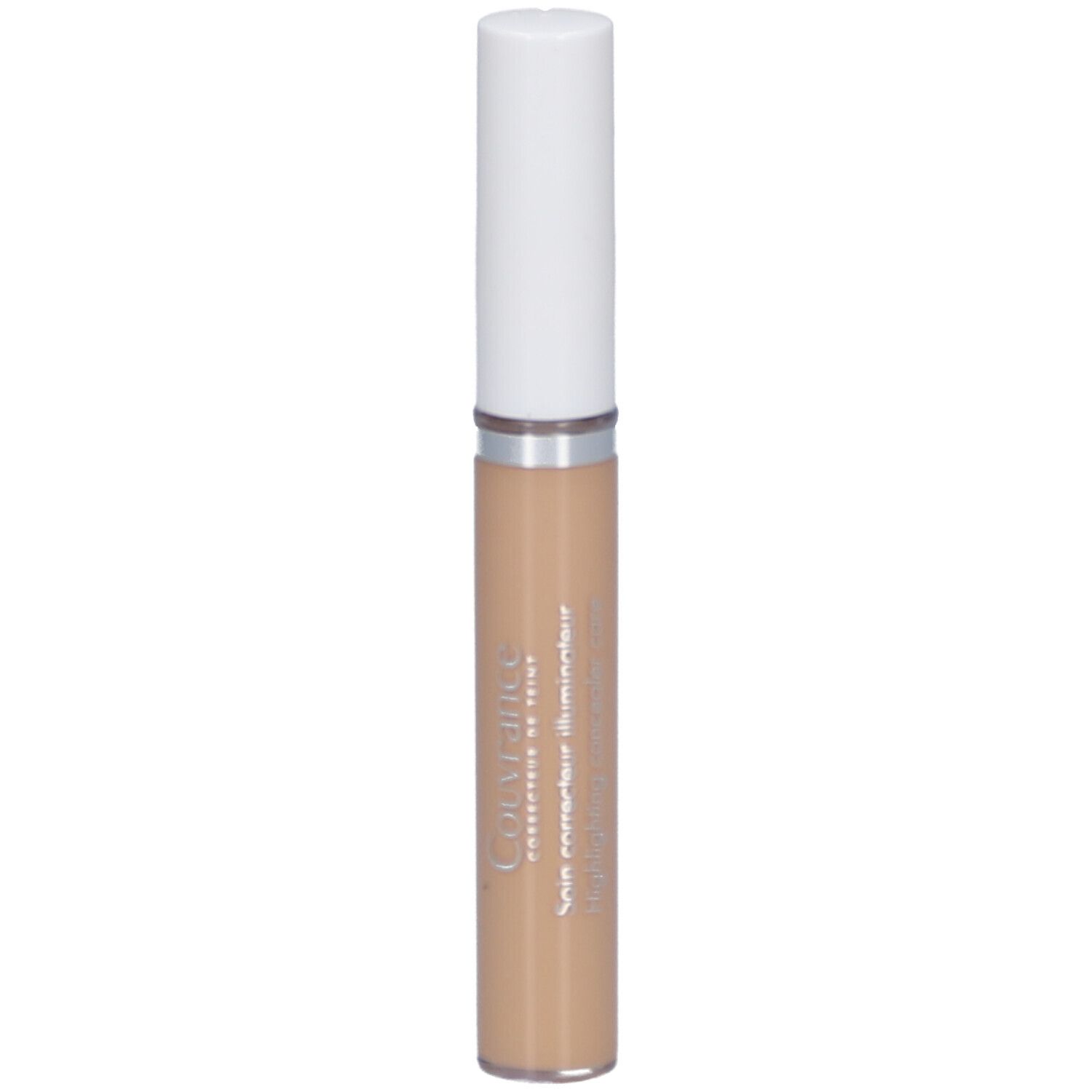 Beige Concealer-Stift mit weißem Deckel. Aufschrift Couvrance.