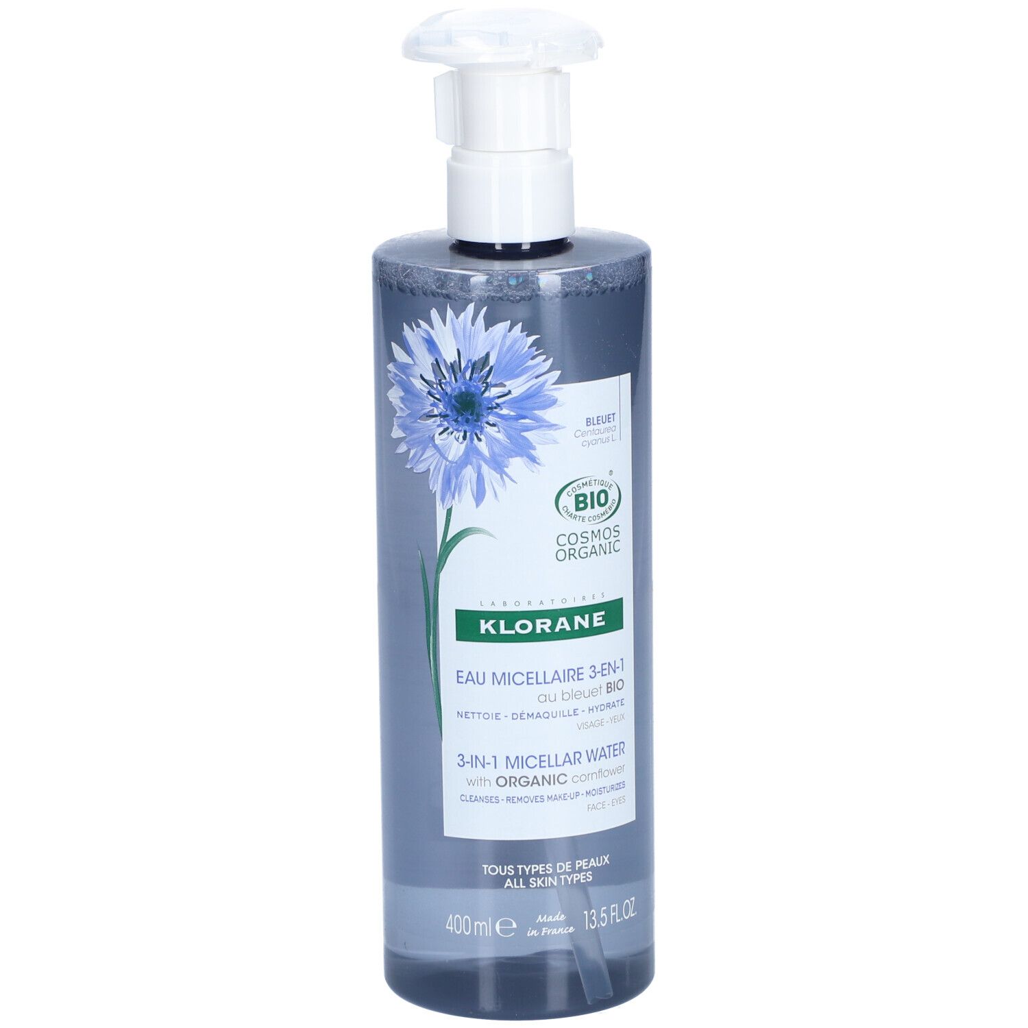 Klorane 3-in1 Mizellenwasser mit Bio-Kornblume