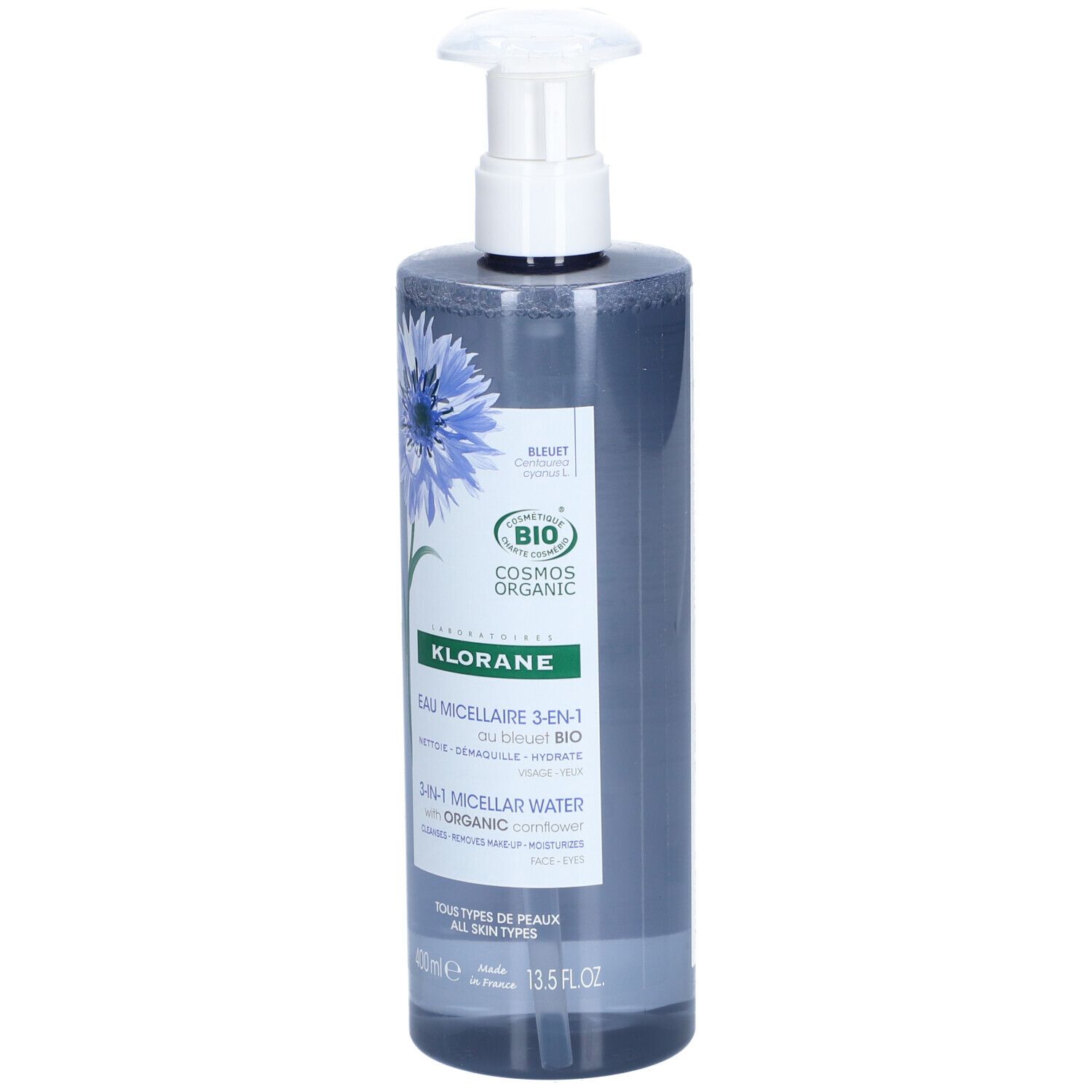 Klorane 3-in1 Mizellenwasser mit Bio-Kornblume