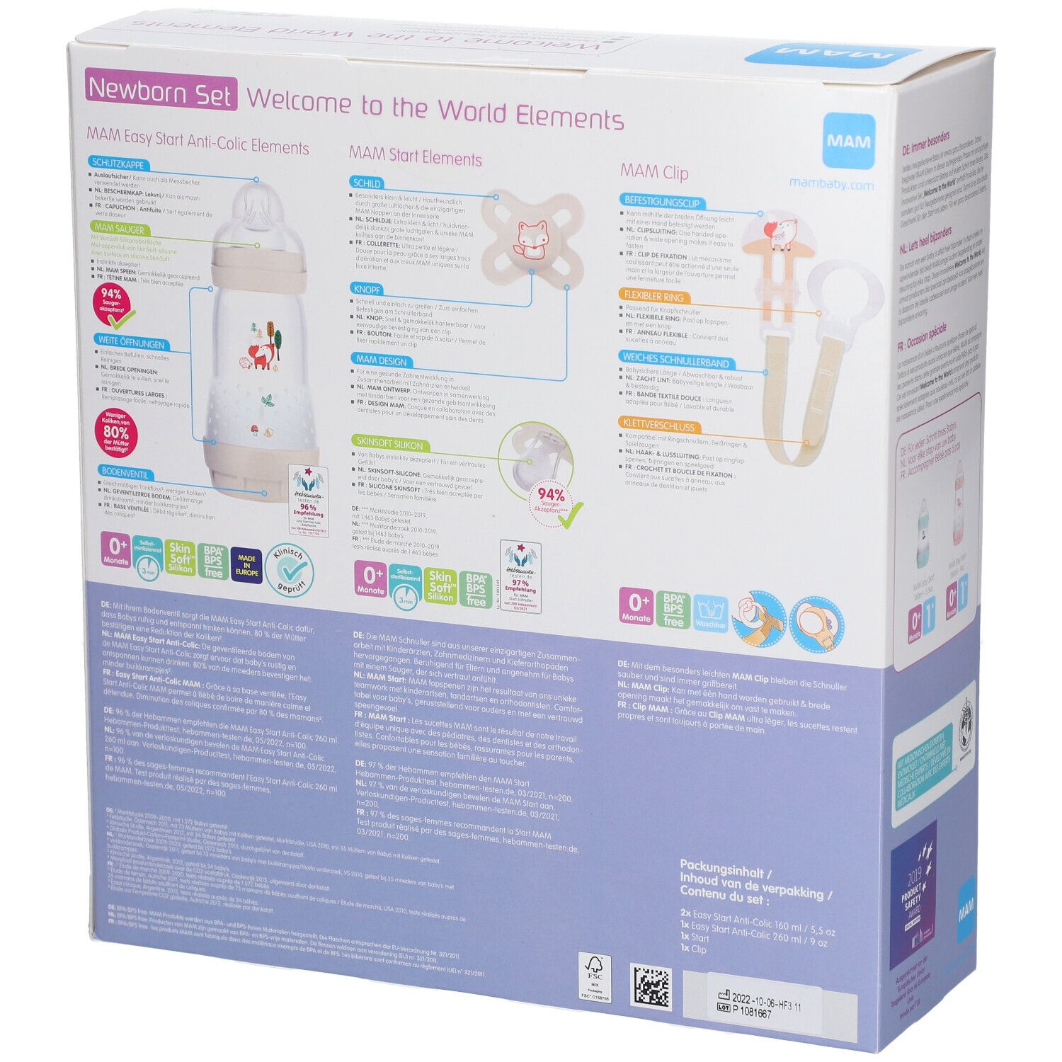 MAM Welcome to the world Set cadeau nouveau-né rose