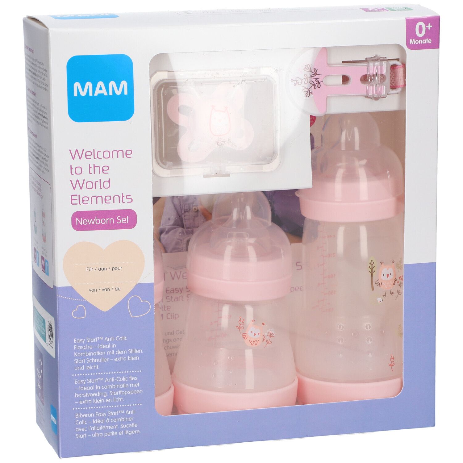 MAM Welcome to the world Set cadeau nouveau-né rose