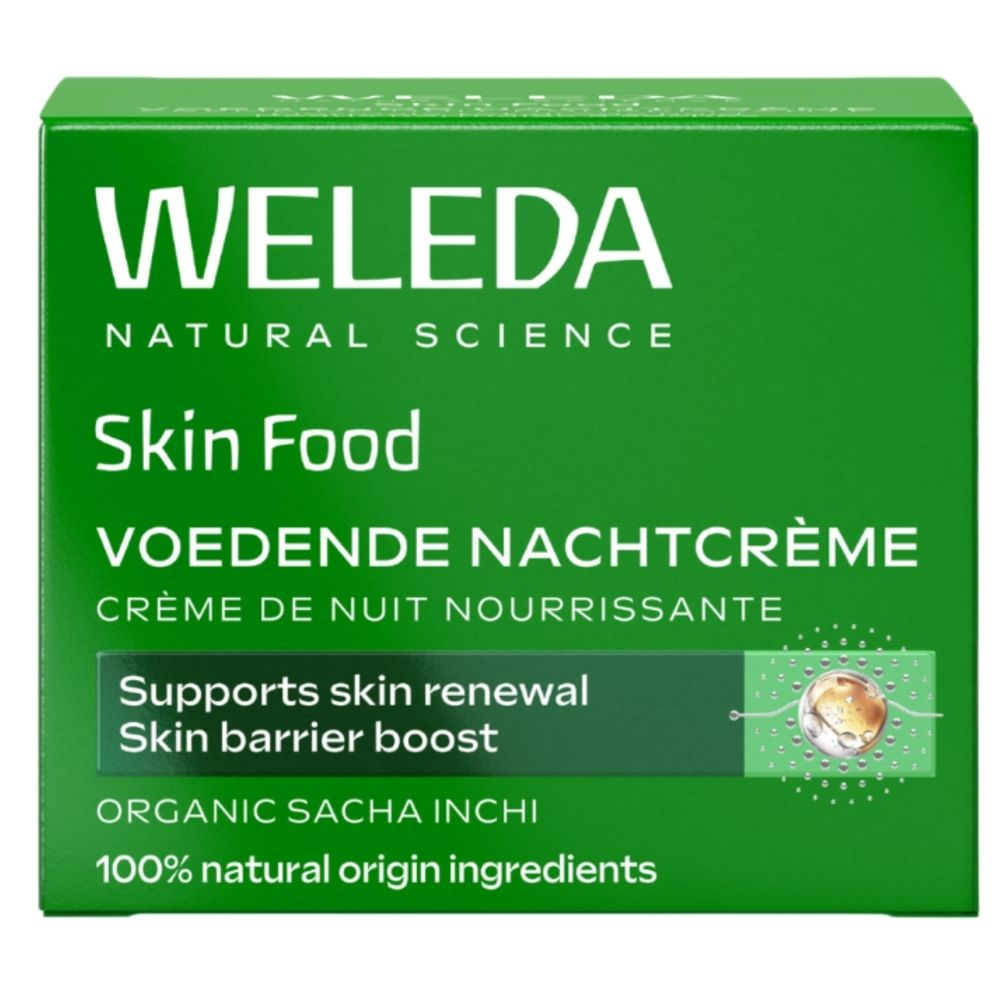 Verpackung von Weleda Skin Food Nährende Nachtcreme mit Sacha Inchi.