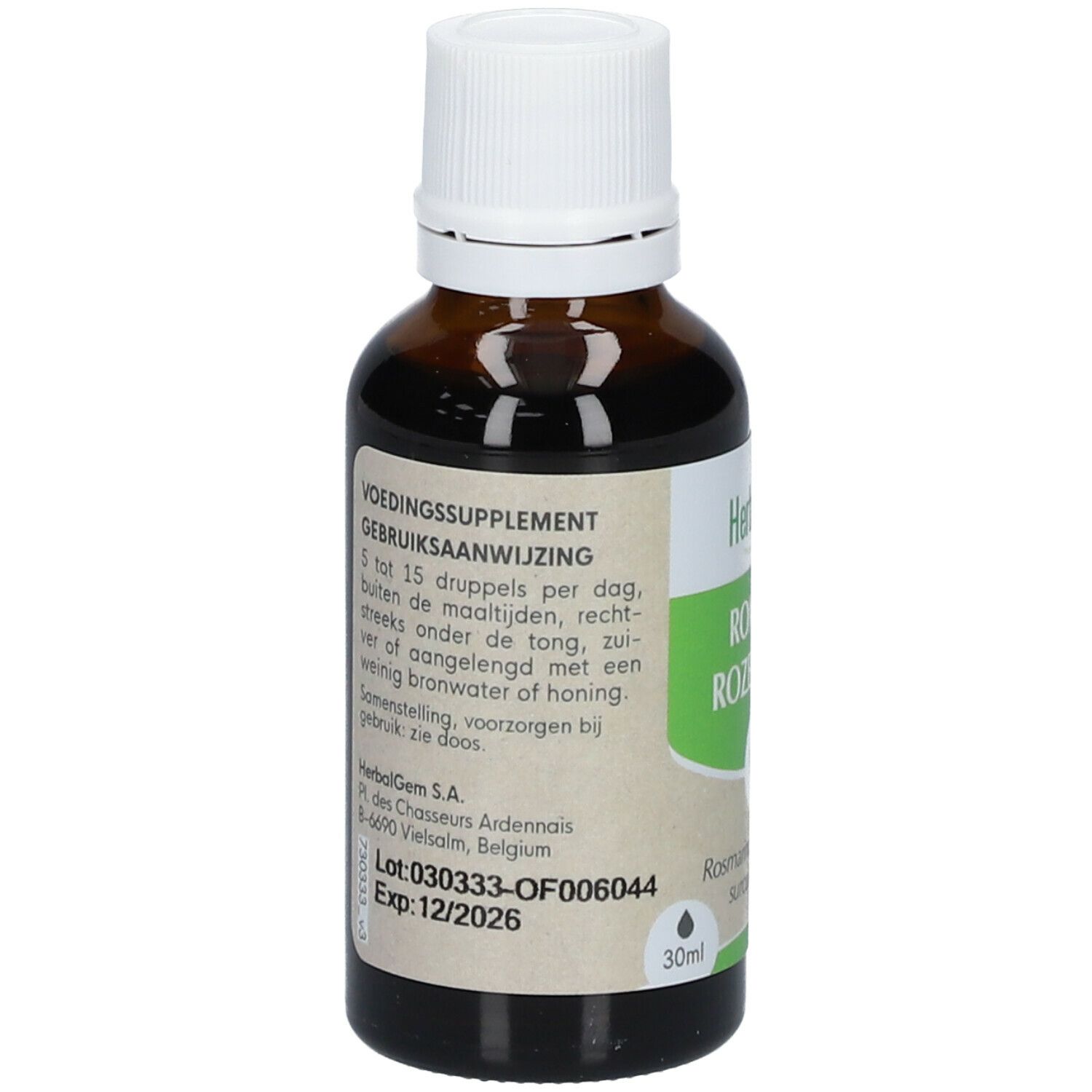 HERBALGEM - Rosmarin Bio - Nahrungsergänzungsmittel - Frischer Knospen Extrakt - Für Verdauung, Drainage, Entgiftung - 30 ml